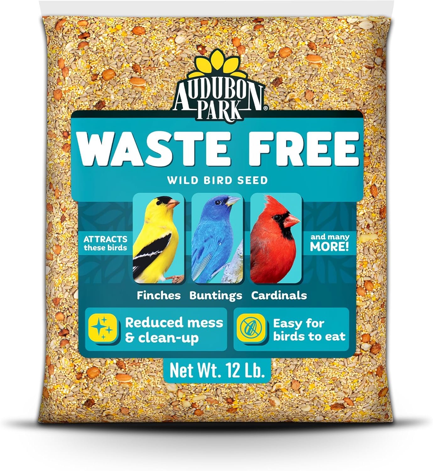 Audubon Park Waste Free Wild Bird Seed, 12 lb