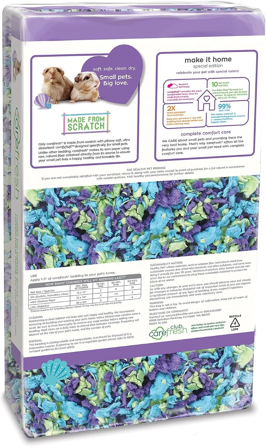 Healthy Pet 02300630: CareFresh Special Edition Small Animal Bedding, Sea Glass, 23L
