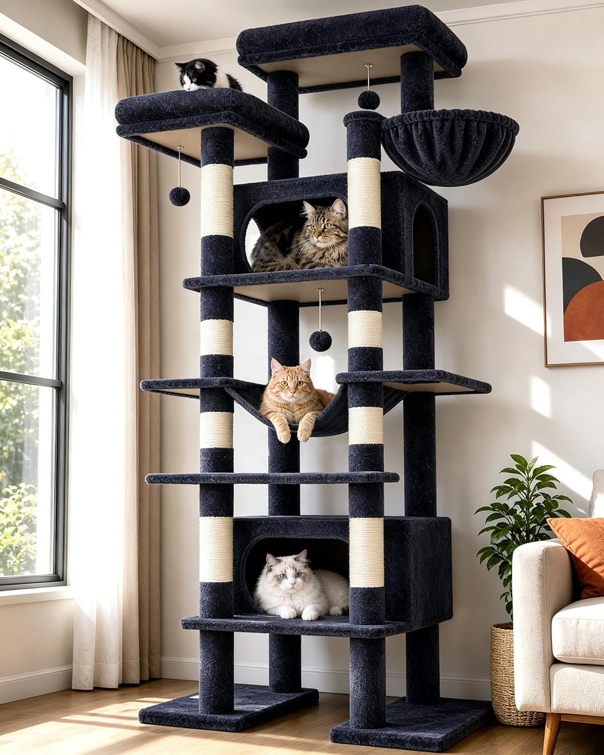 Globlazer Giant Tall Heavy Duty Cat Tower for Indoor Large Cats, F83B