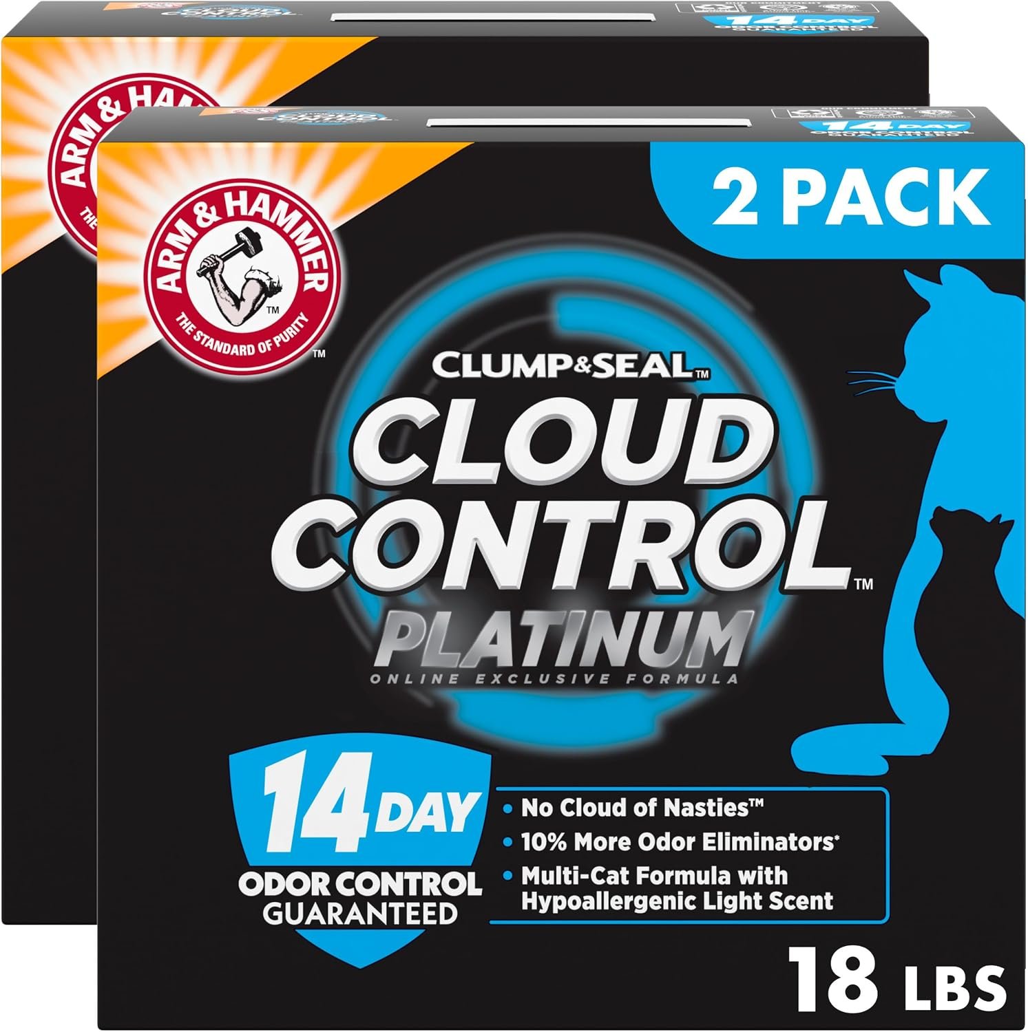 ARM & Hammer Cloud Control Platinum Cat Litter, Multi-Cat, 18 lbs