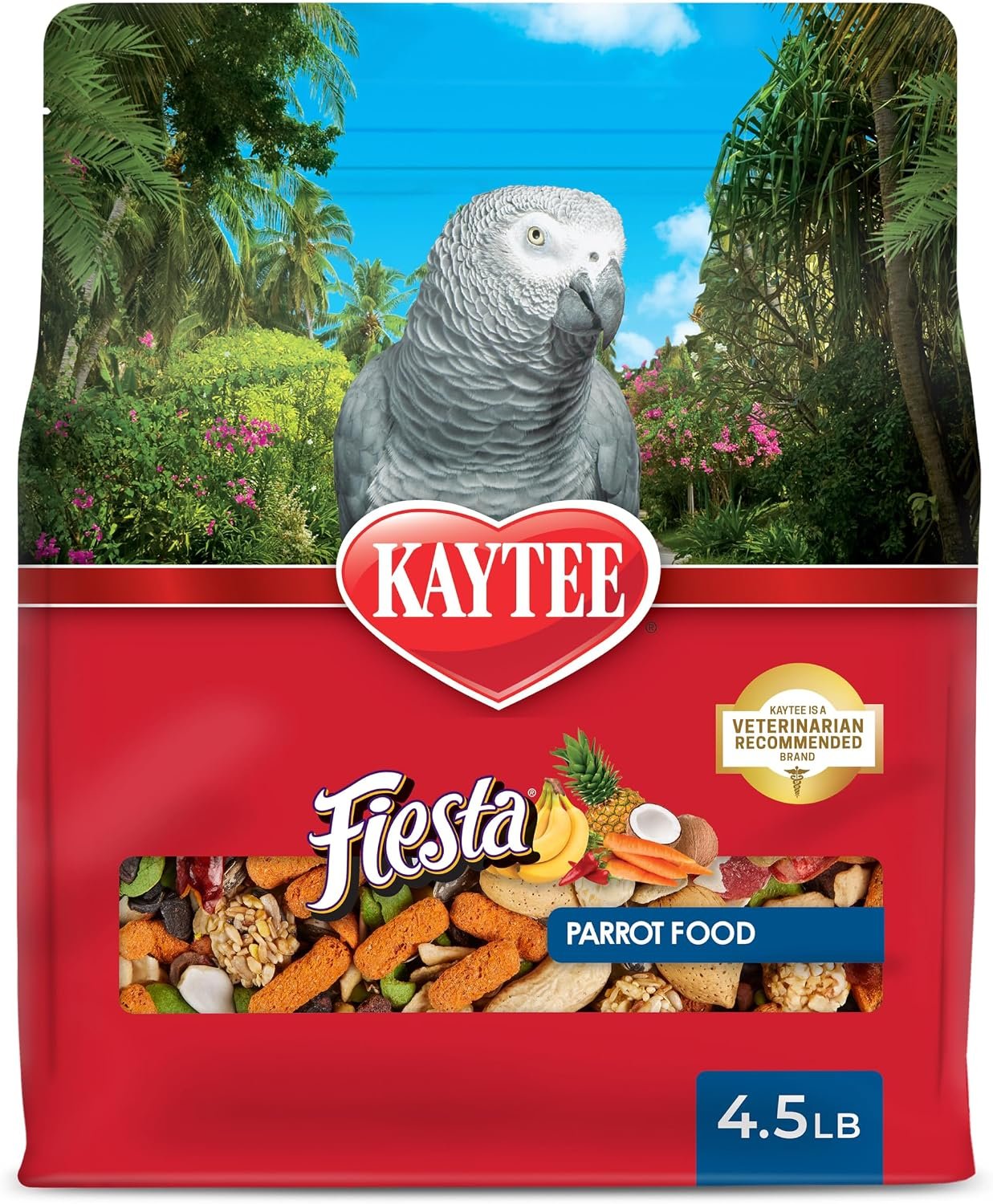 Kaytee Fiesta Parrot Food for Large Birds, 4.5 Pounds