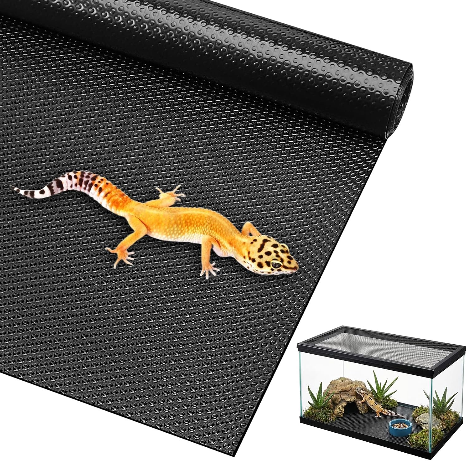 Bearded Dragon Tank Accessories, Reptile Substrate Mat Terrarium Carpet for 4x2x2 Bearded Dragon Enclosure for 120 Gallon Reptile Tank