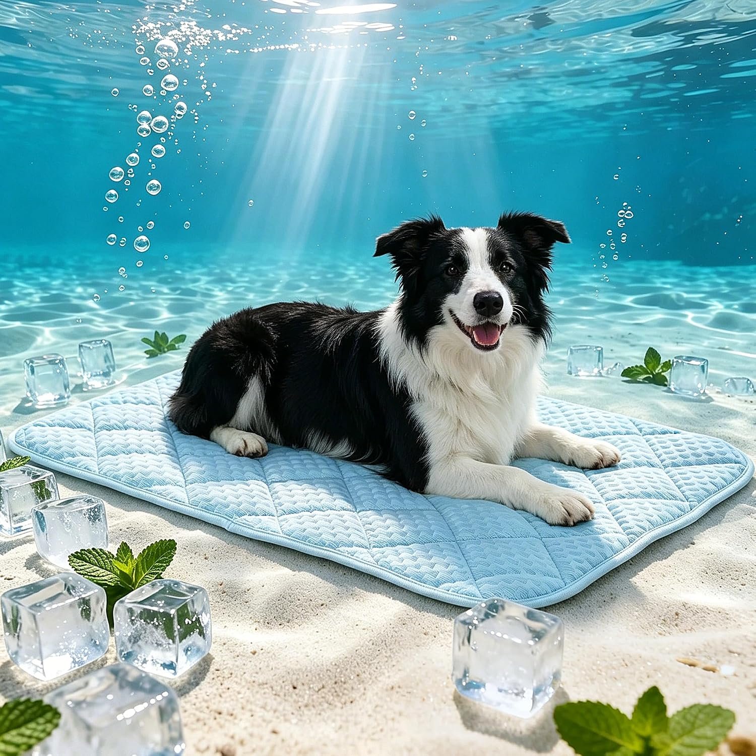 Dog Cooling Mat 35.4″ x 23.6″, Double-Sided Dog Cooling Mat, Q-MAX>0.45, Washable Portable Cooling Mat for Dogs, Crate, Couch & Car