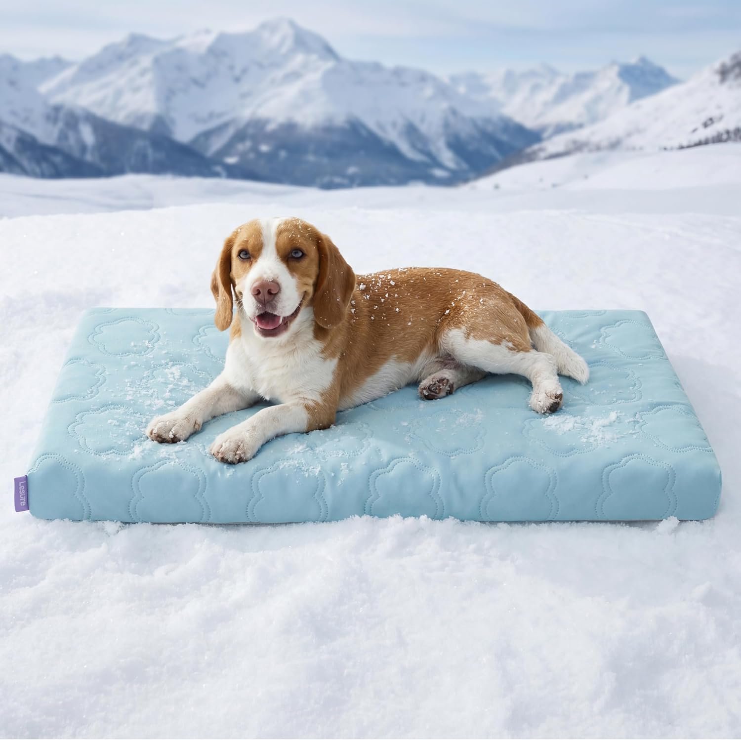 LE SURE ApexCloud™ Cooling Dog Bed for Large Dogs with Washable Cover,35IN