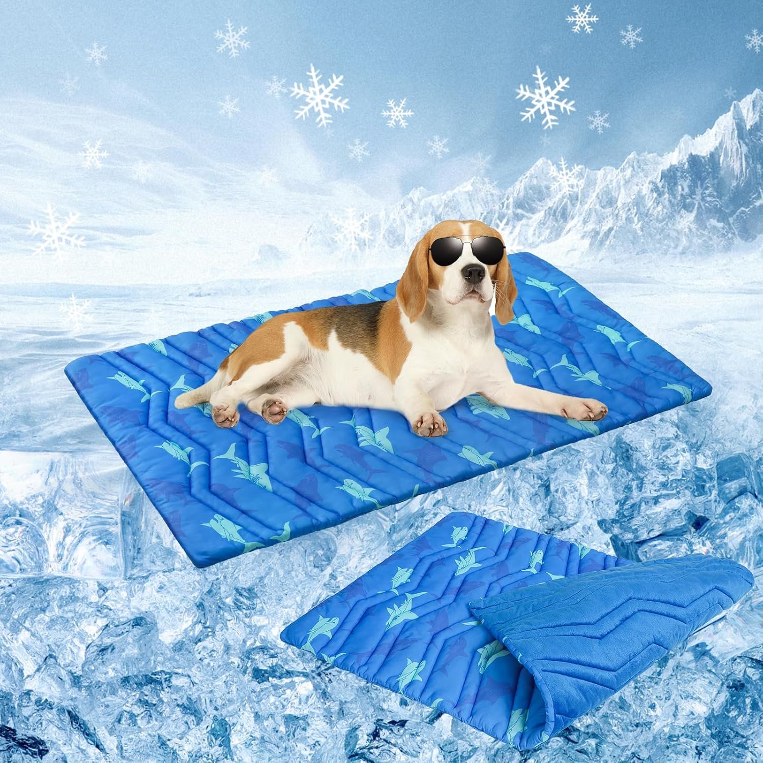 BEAUTYZOO Cooling Mat for Medium Dogs, 36x23in Reversible Pad, Self-Cooling
