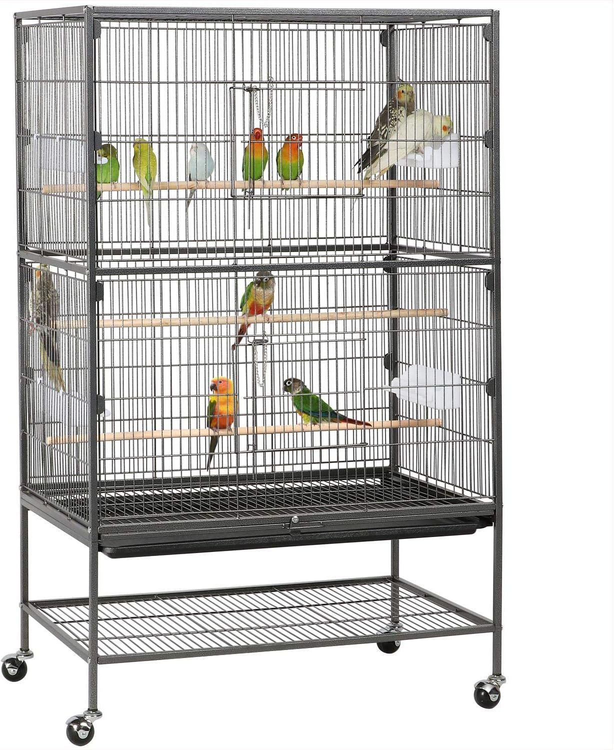 Yaheetech 52″ Large Bird Cage for Parakeets, Cockatiels, Conures, Black