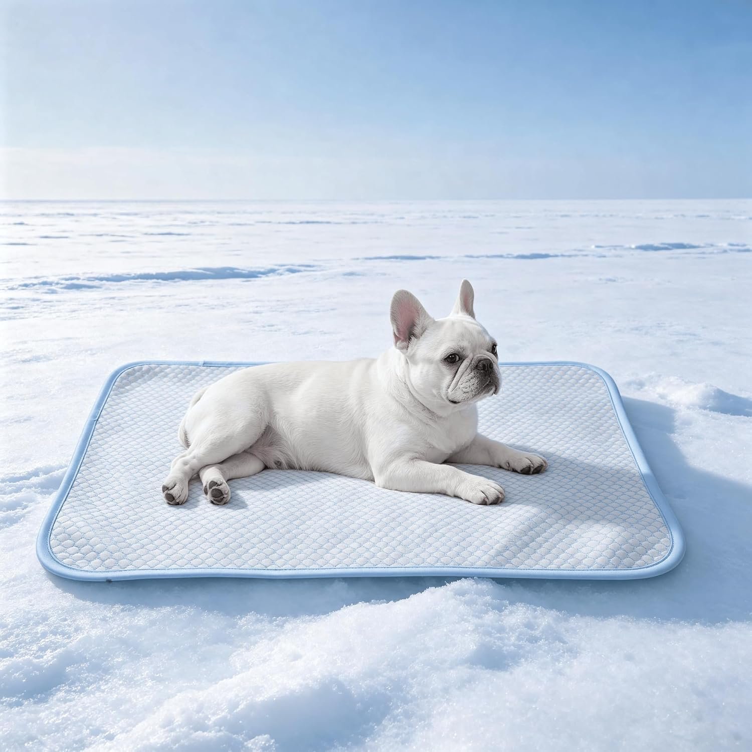 Petfelix FrostPro Dog Cooling Mat, Scratch Resistant Stain Resistant QMAX>0.5 Dog Cooling Pad for Small to Medium Dogs, Self Cooling Mat for Dogs, No Water or Electricity Needed, Blue, Medium, 26″x20″