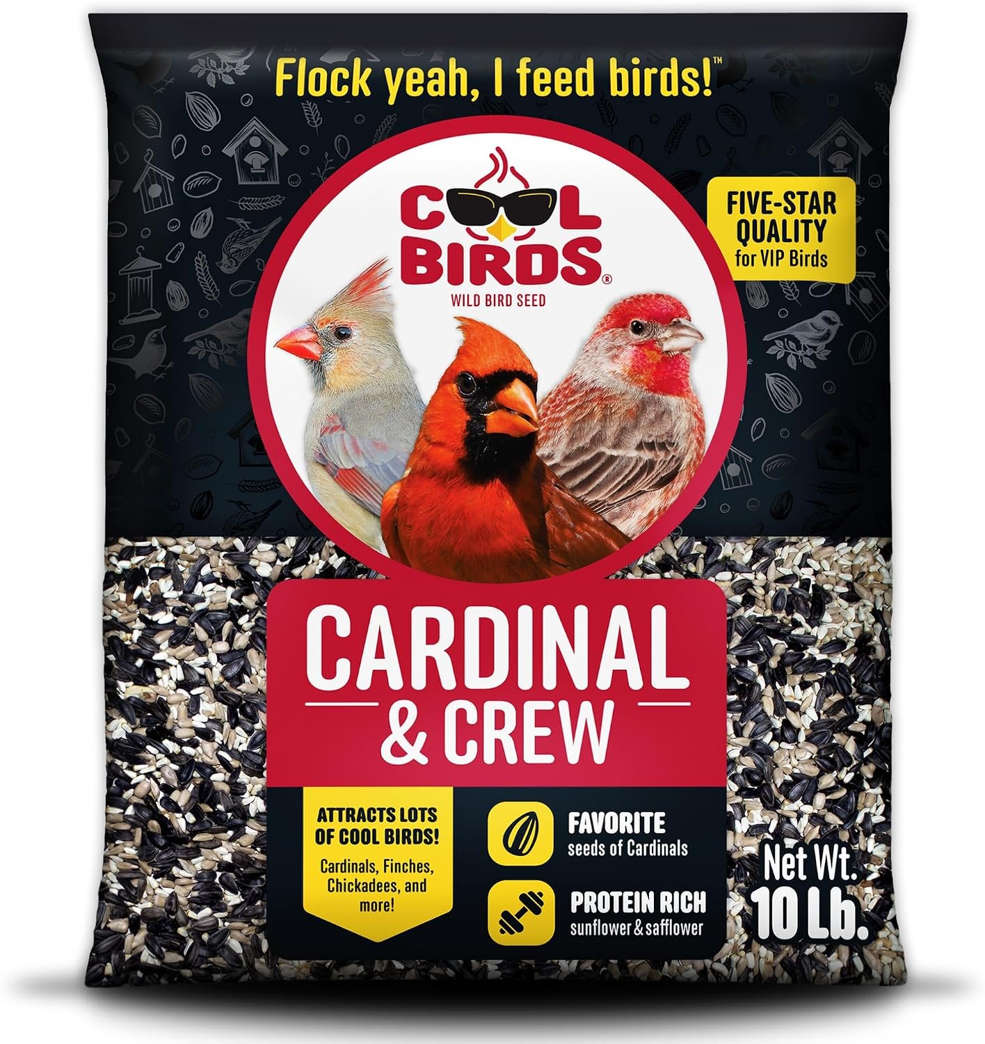 Cool Birds Cardinal & Crew Wild Bird Seed, 10 lb