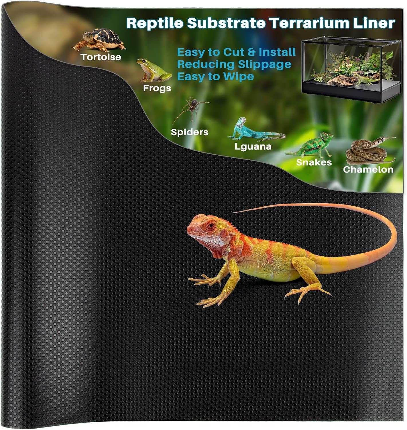 MAQIHAN Reptile Mat for Bearded Dragon Tanks – 6.5 FT Bearded Dragon Carpet