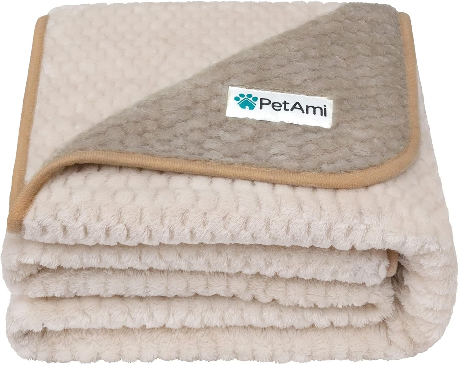 PetAmi Waterproof Dog Blanket, Leakproof Pet Throw, Twin 60×80 Taupe Beige