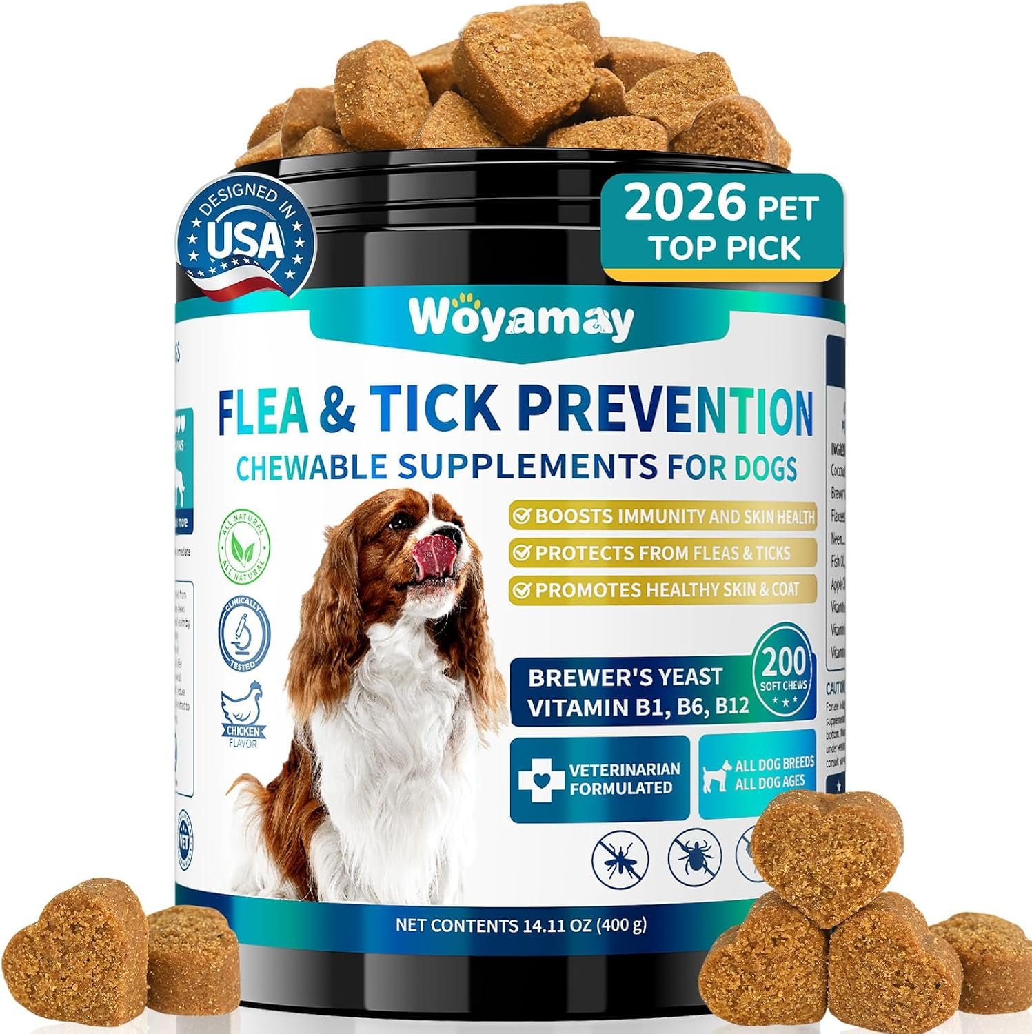 Woyamay Flea and Tick Prevention for Dogs, Dog Flea and Tick Treatment