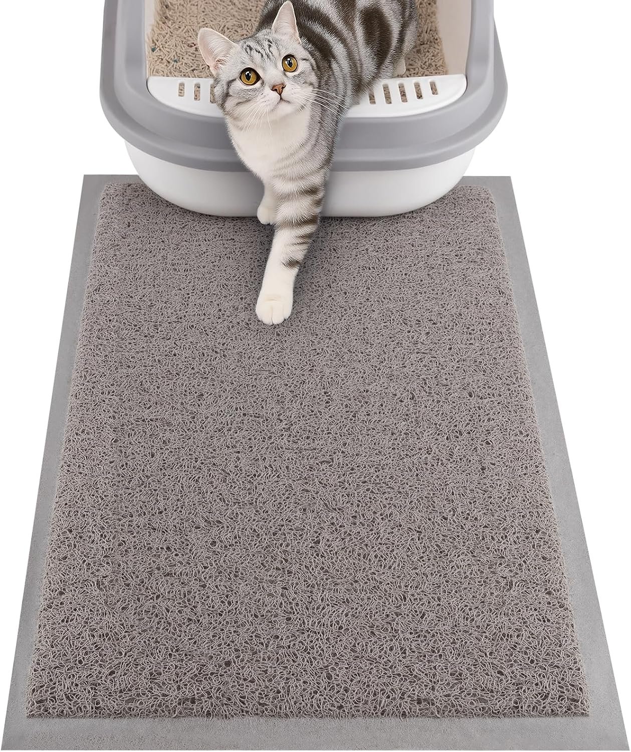 ondware Cat Litter Mat 20 x 15 in, Waterproof Non-Slip, Gray