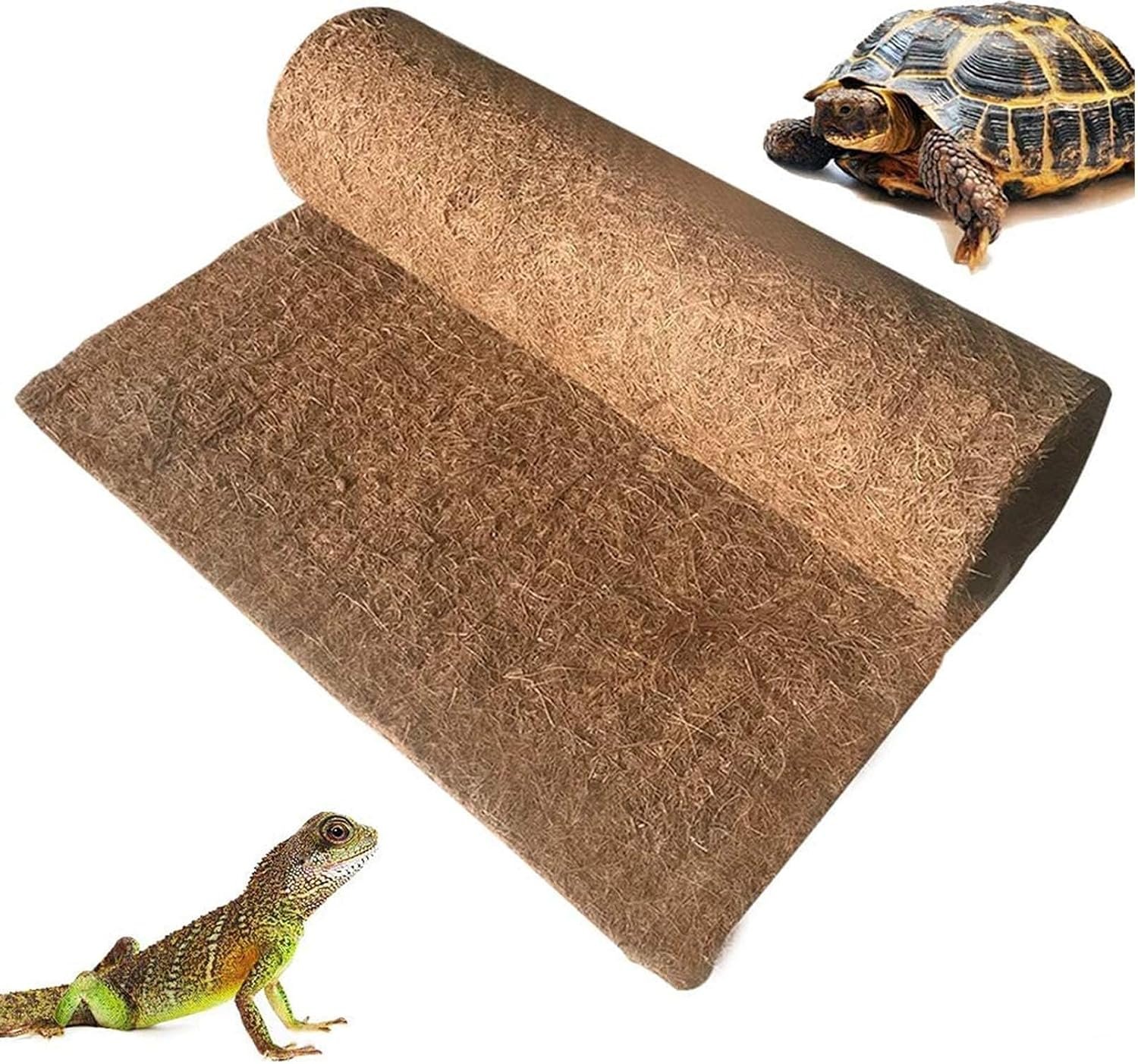 Hamiledyi 35.4×15.7″ Reptile Carpet Coconut Fiber Substrate Large Lizard Cage Mat Coco Fiber Liner Snake Bedding Natual Coconut Fiber Carpet for Bearded Dragon Turtles Iguana Tortoises