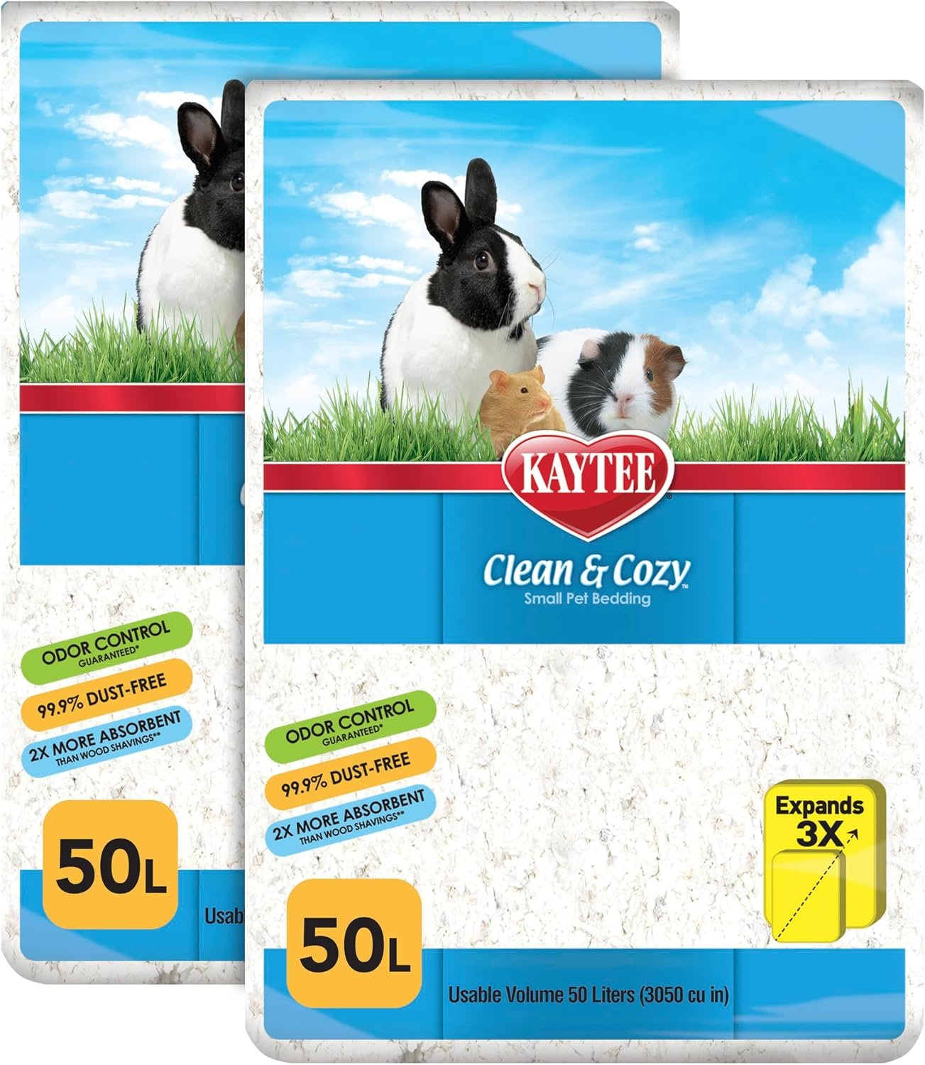 Kaytee Clean & Cozy Paper Bedding for Small Animals, White, 100 Liter