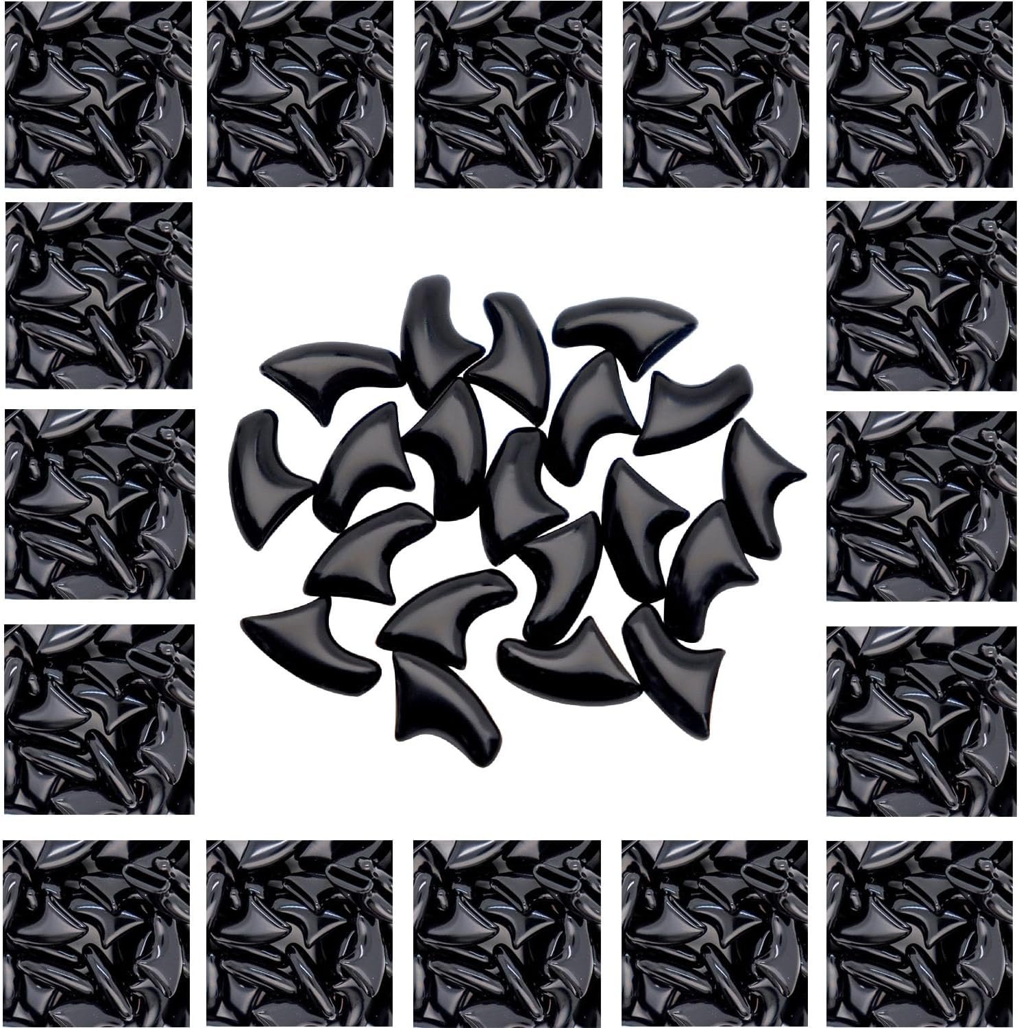 VICTHY 120pcs Cat Nail Caps | Cat Claw Caps | Cat Nail Covers with Adhesives and Applicators (Black M)