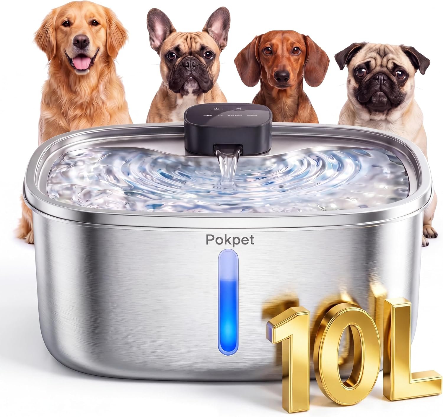 10L Wireless Dog Water Fountain for Large Dogs