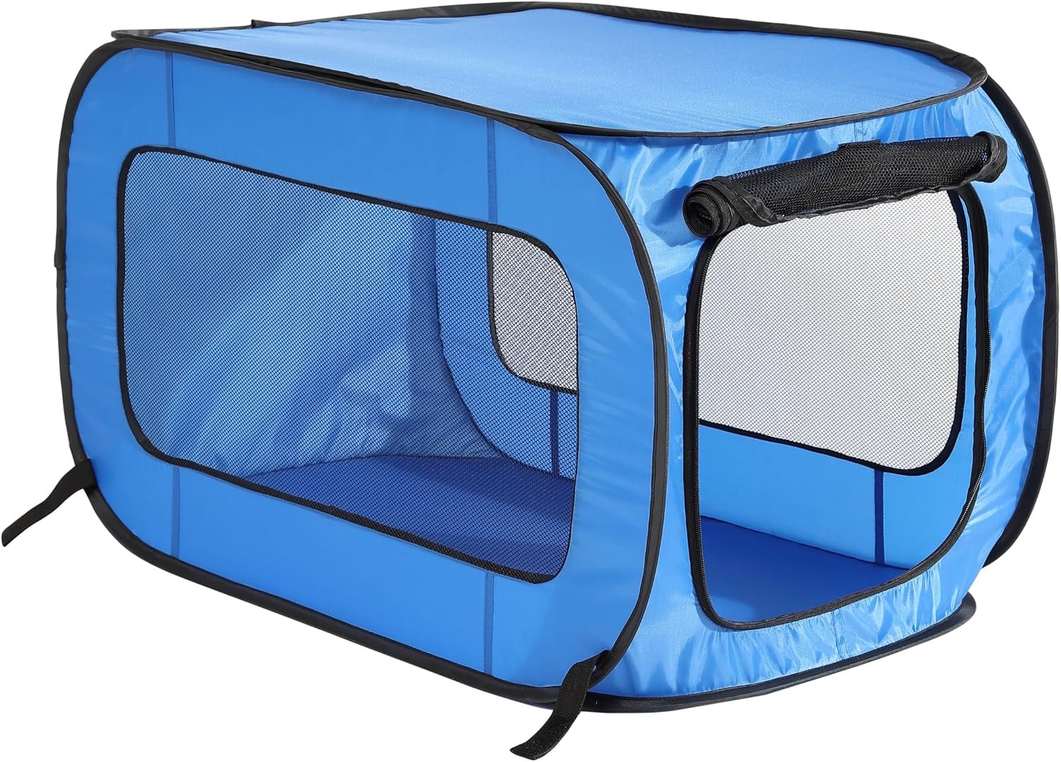 Portable Collapsible Pop Up Kennel, 32.5″L x 19.5″W x 19.5″H, Blue