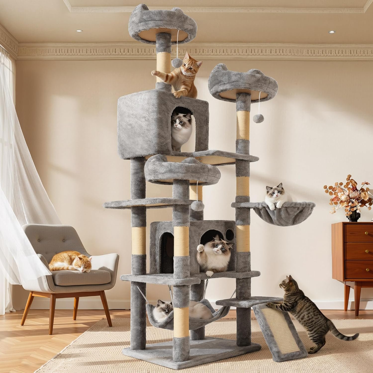 YITAHOME 75-Inch Tall Multi-Level Cat Tree Indoor
