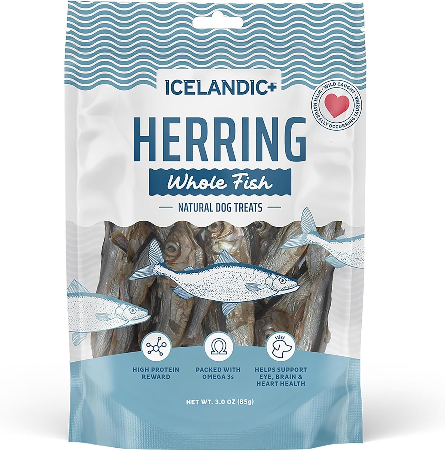 Icelandic+ Whole Fish Herring – 3oz Wild-Caught Air-Dried Dog Treats