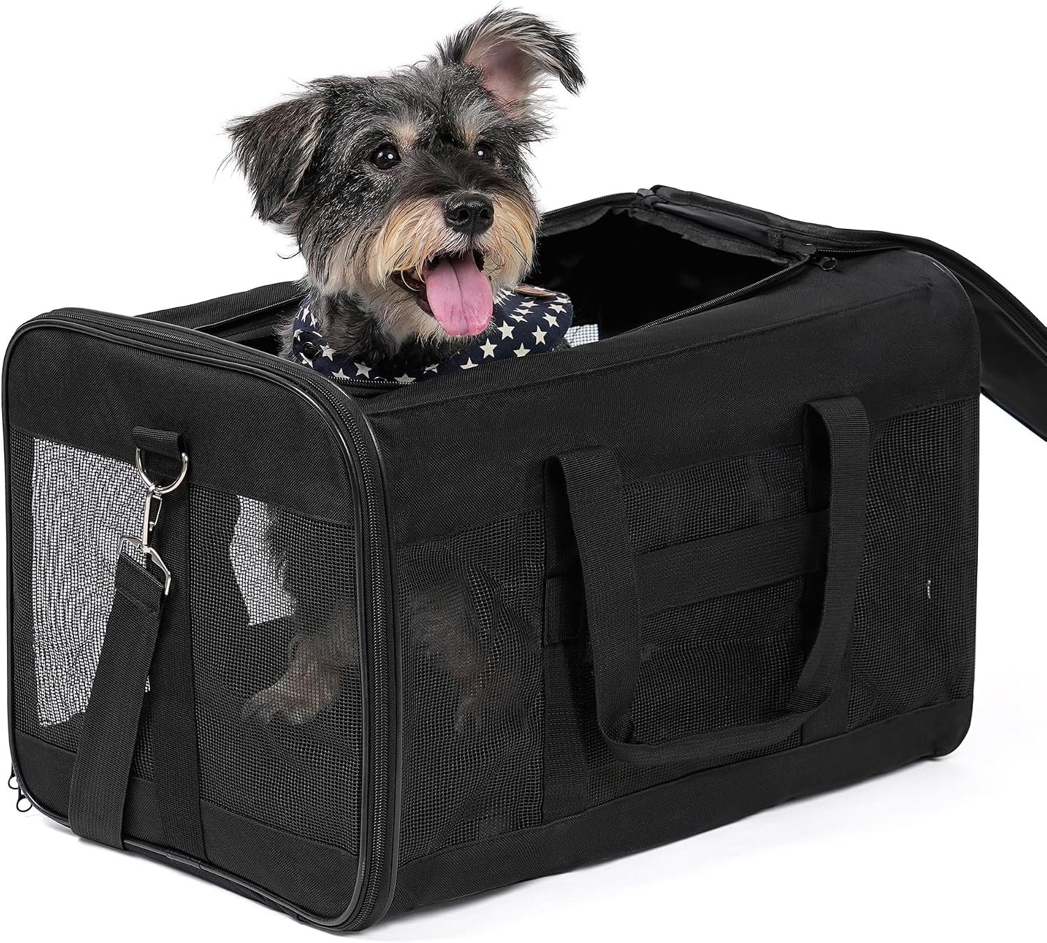 Conlun Dog Carrier Soft Sided, Large Cat Carrier,Black L