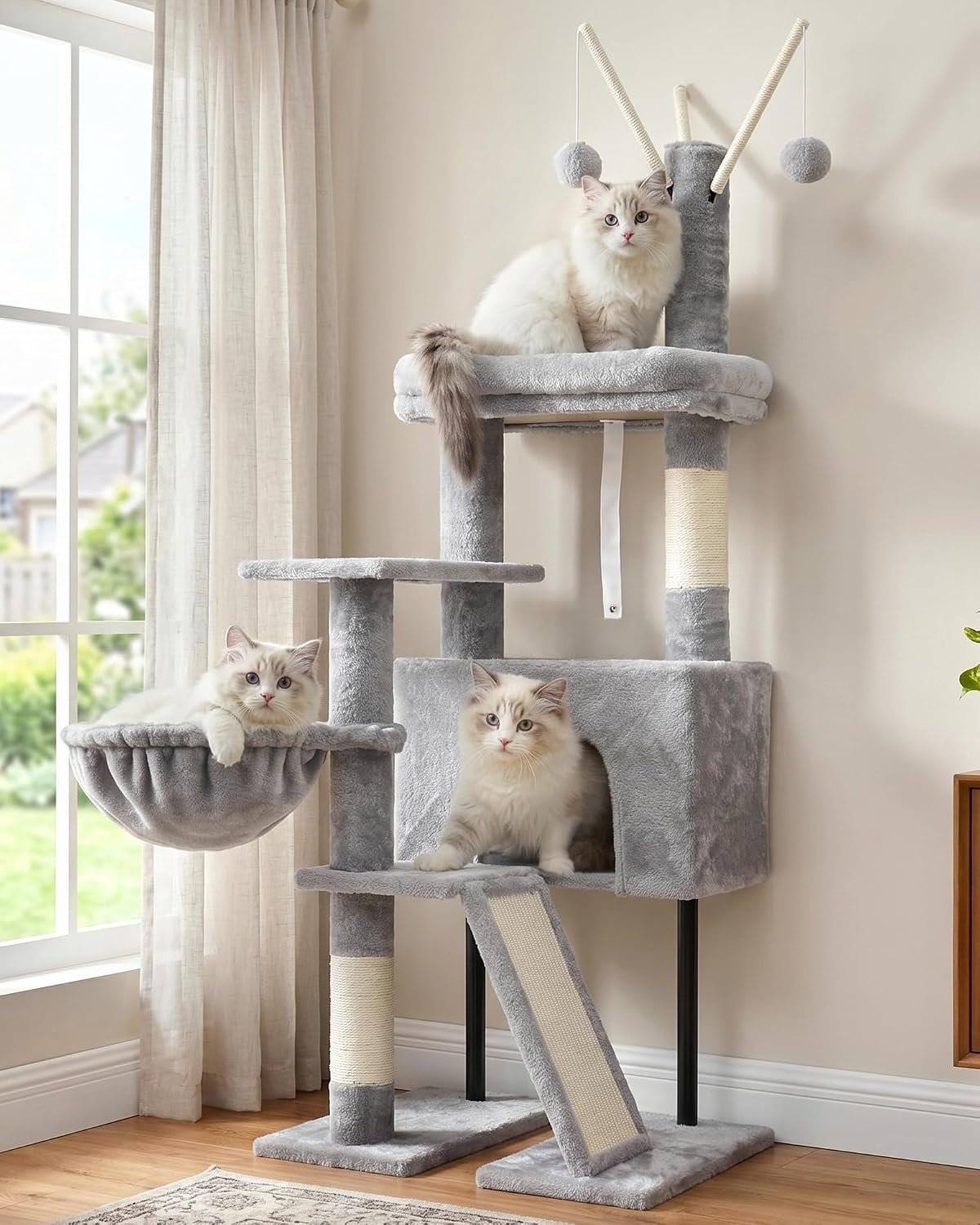 Gitelsnour Cat Tree Tower for Indoor Cats, Top Platform with Toy, GCT006SW