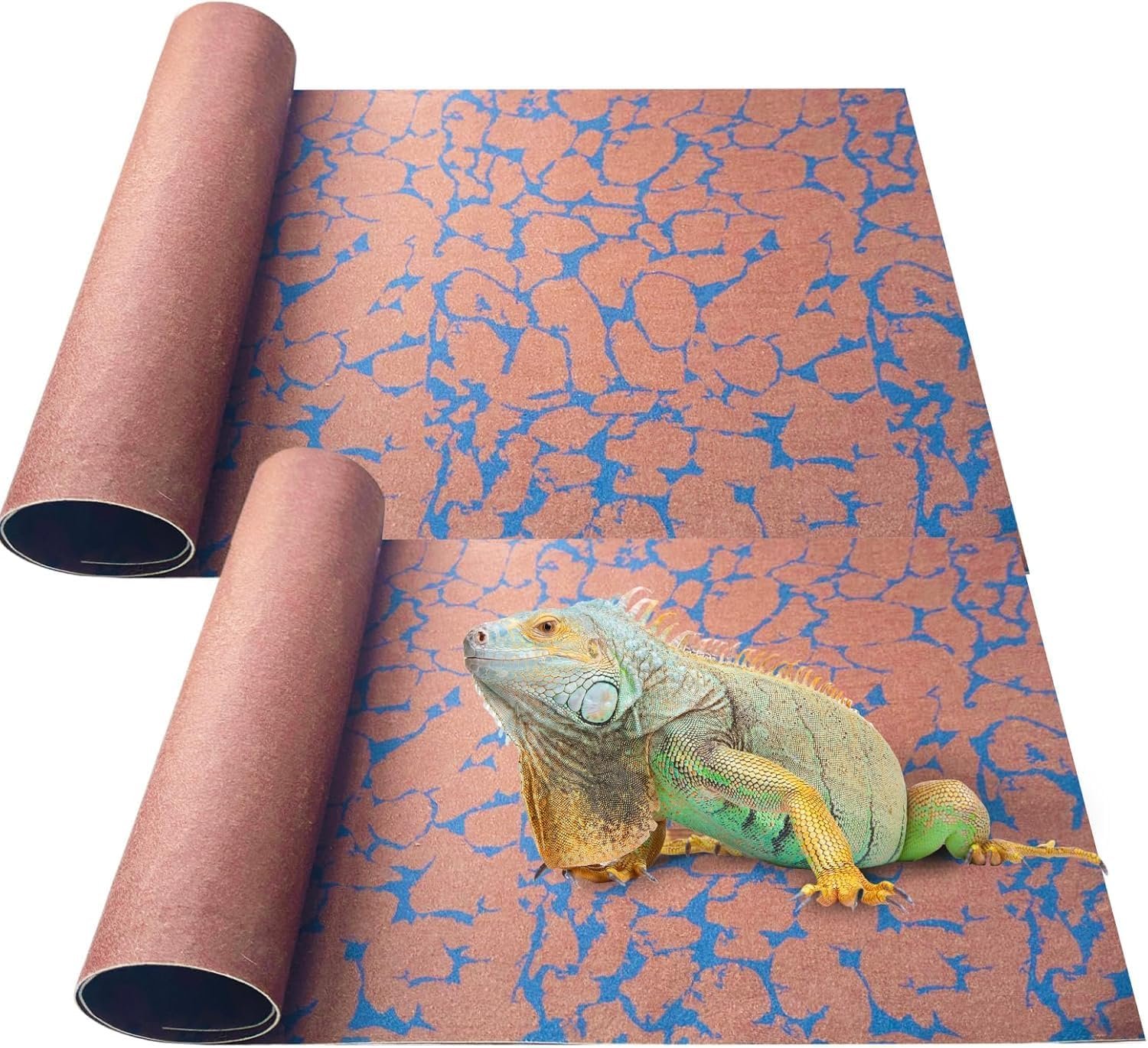 BNOSDM 2 PCS Reptile Carpet Mat Terrarium Liner Bedding Reptile Cage Mat Supplies for Tortoise Lizard Leopard Gecko Snake Chameleon 19.7″ x 11.8″