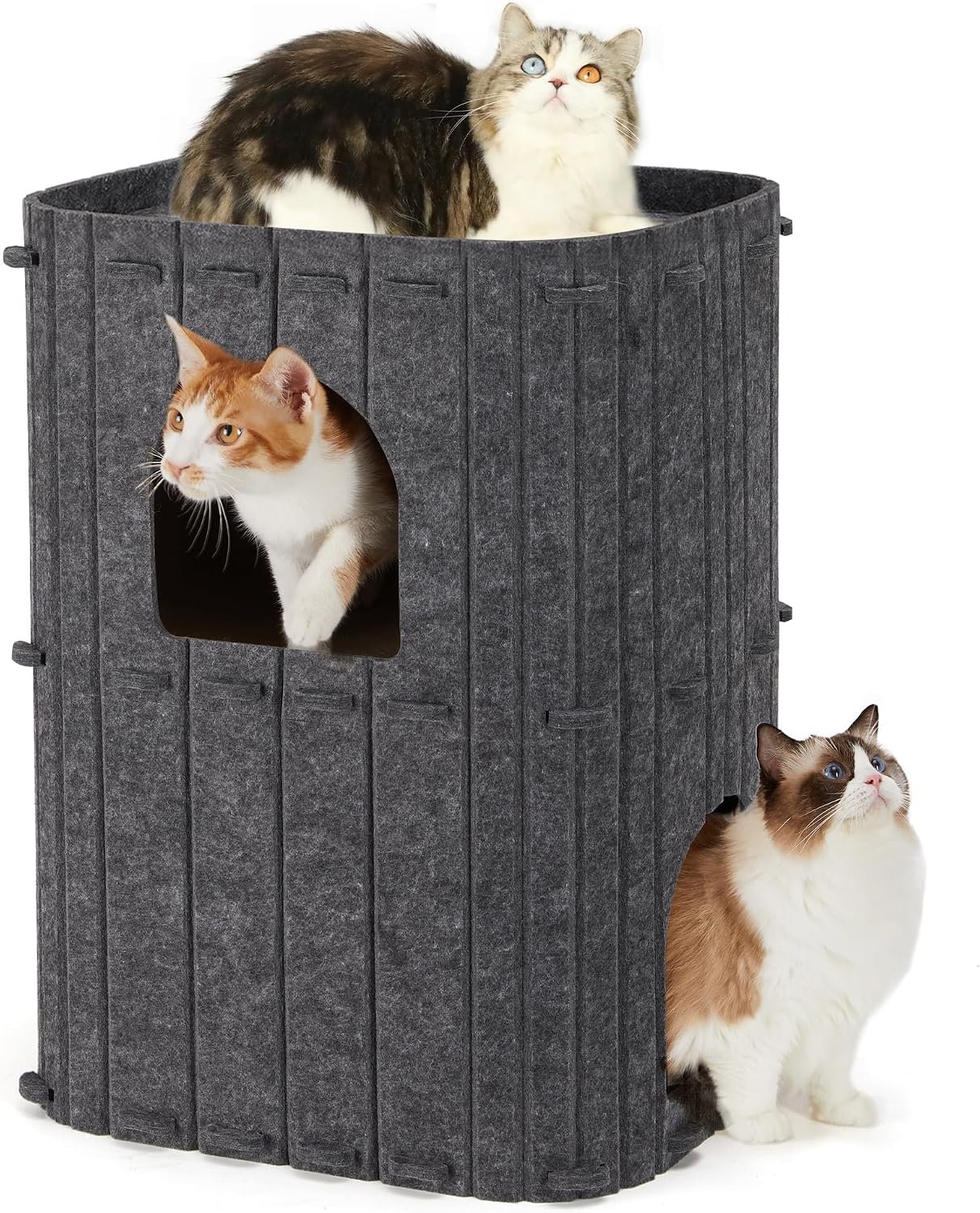 FUKUMARU Cat House for Indoor Cats, Warm Felt Cat Bed, Scratch Resistant
