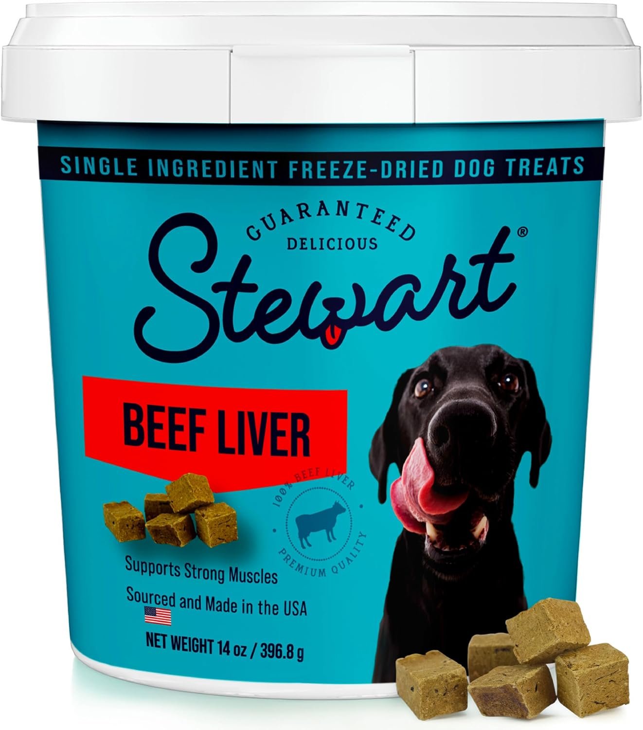 Stewart Freeze Dried Dog Treats, 100% Beef Liver, 14 oz Tub