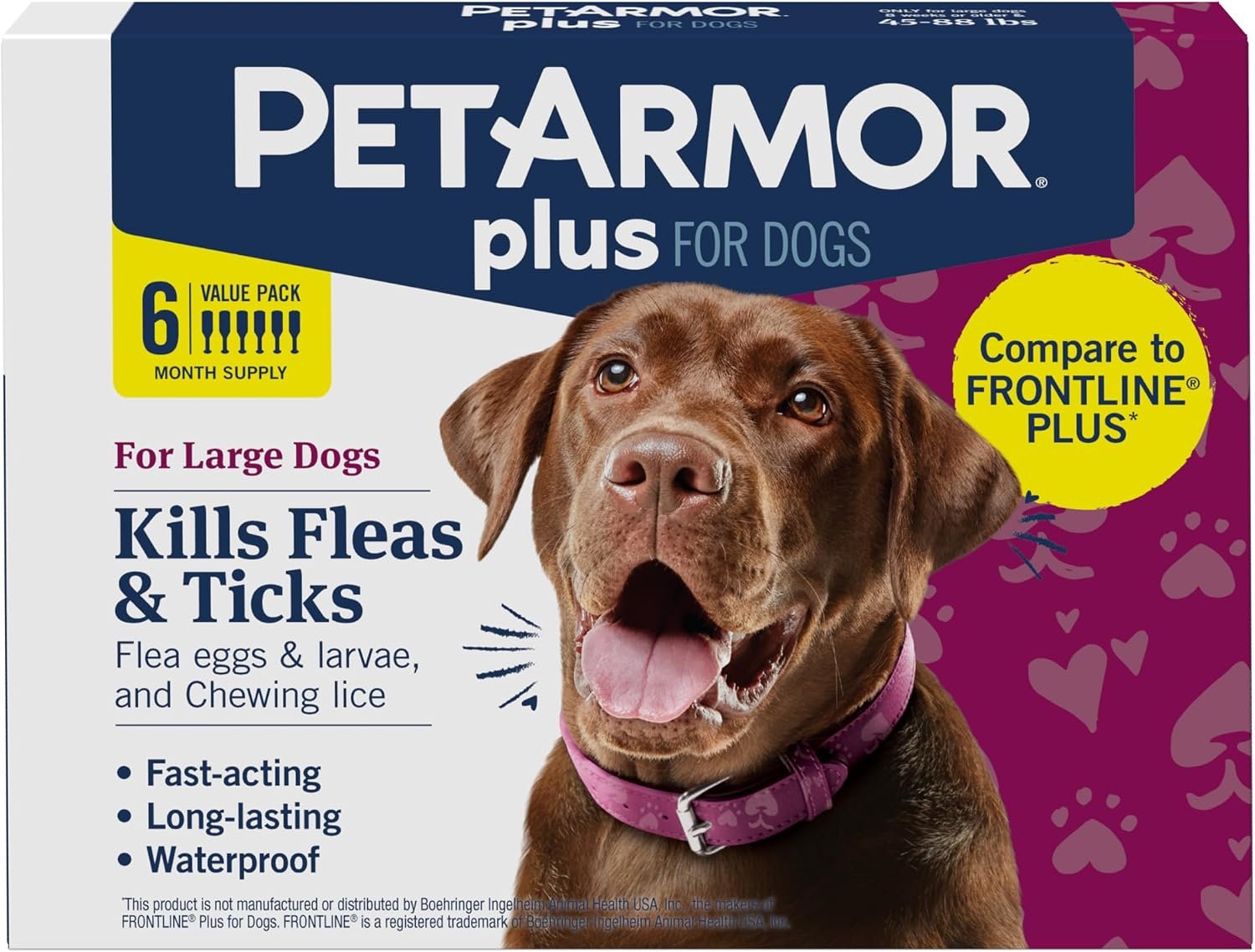 PetArmor Plus Flea & Tick Topical Dogs 45-88 lbs, 6-Month