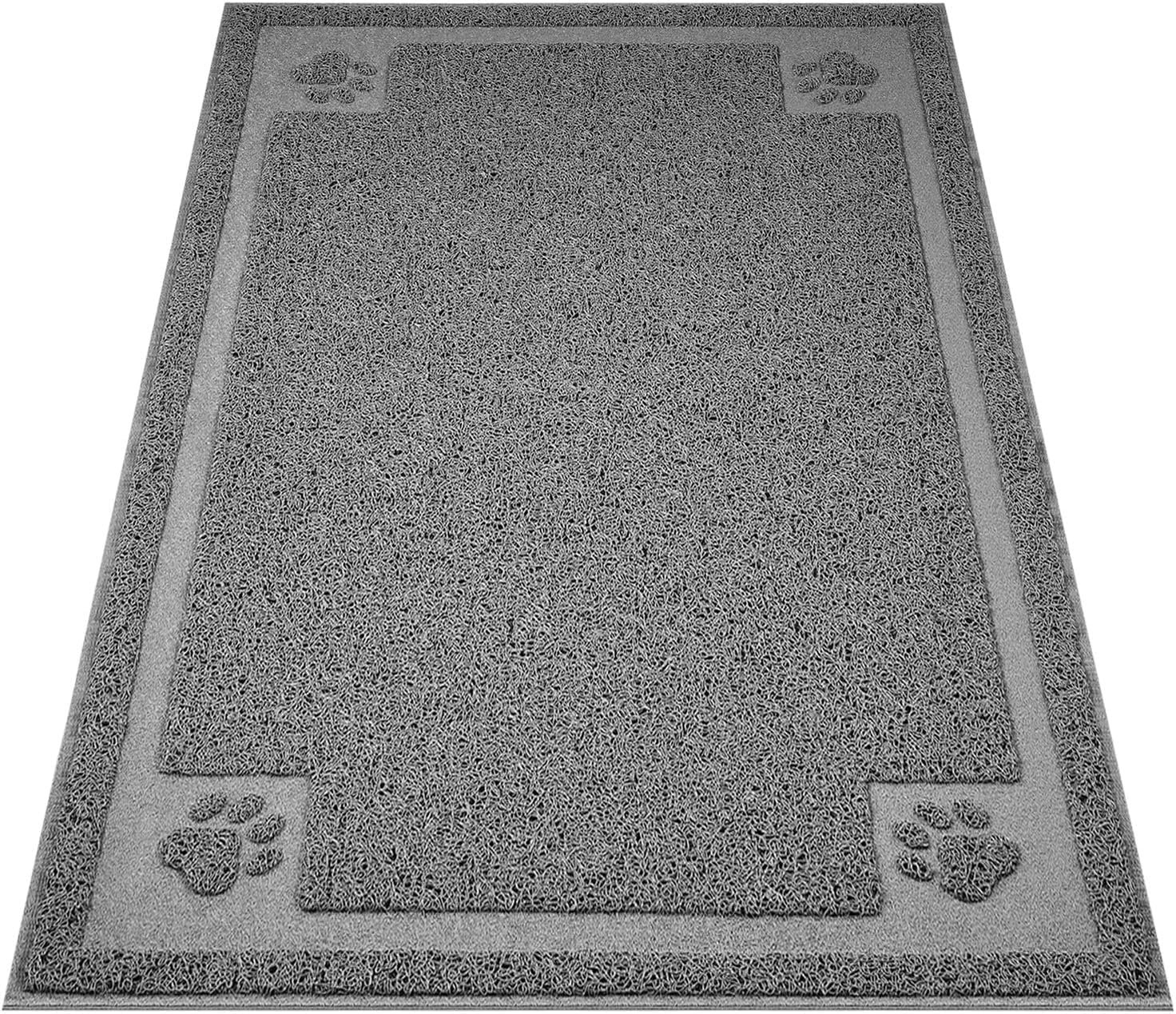 UPSKY Large Cat Litter Mat Trapper 35″×23″, Waterproof, Non-Slip, Gray