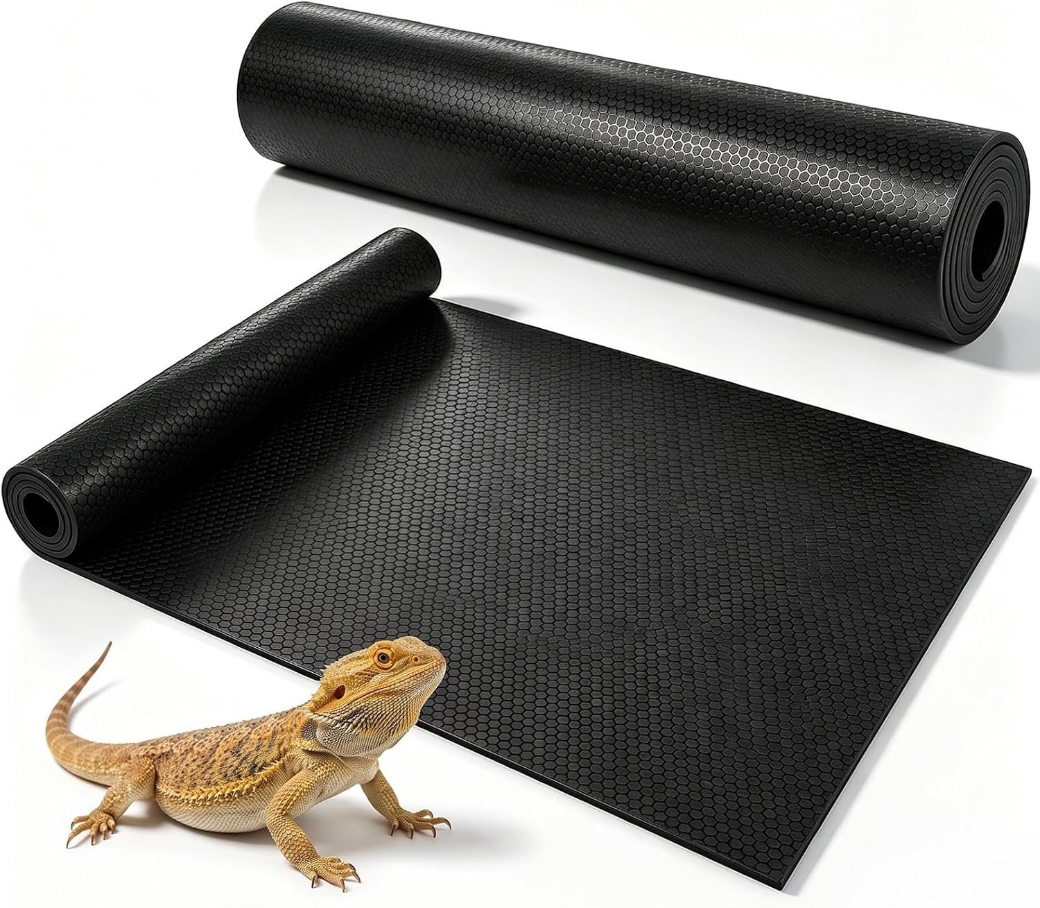 Nuanchu 2 Pcs 24 × 118″ Large Reptile Carpet, Bearded Dragon Tank Accessories, EVA Cuttable Reptile Mat for Bearded Dragon, Leopard Gecko, Lizard, Snake, Tortoise Bedding