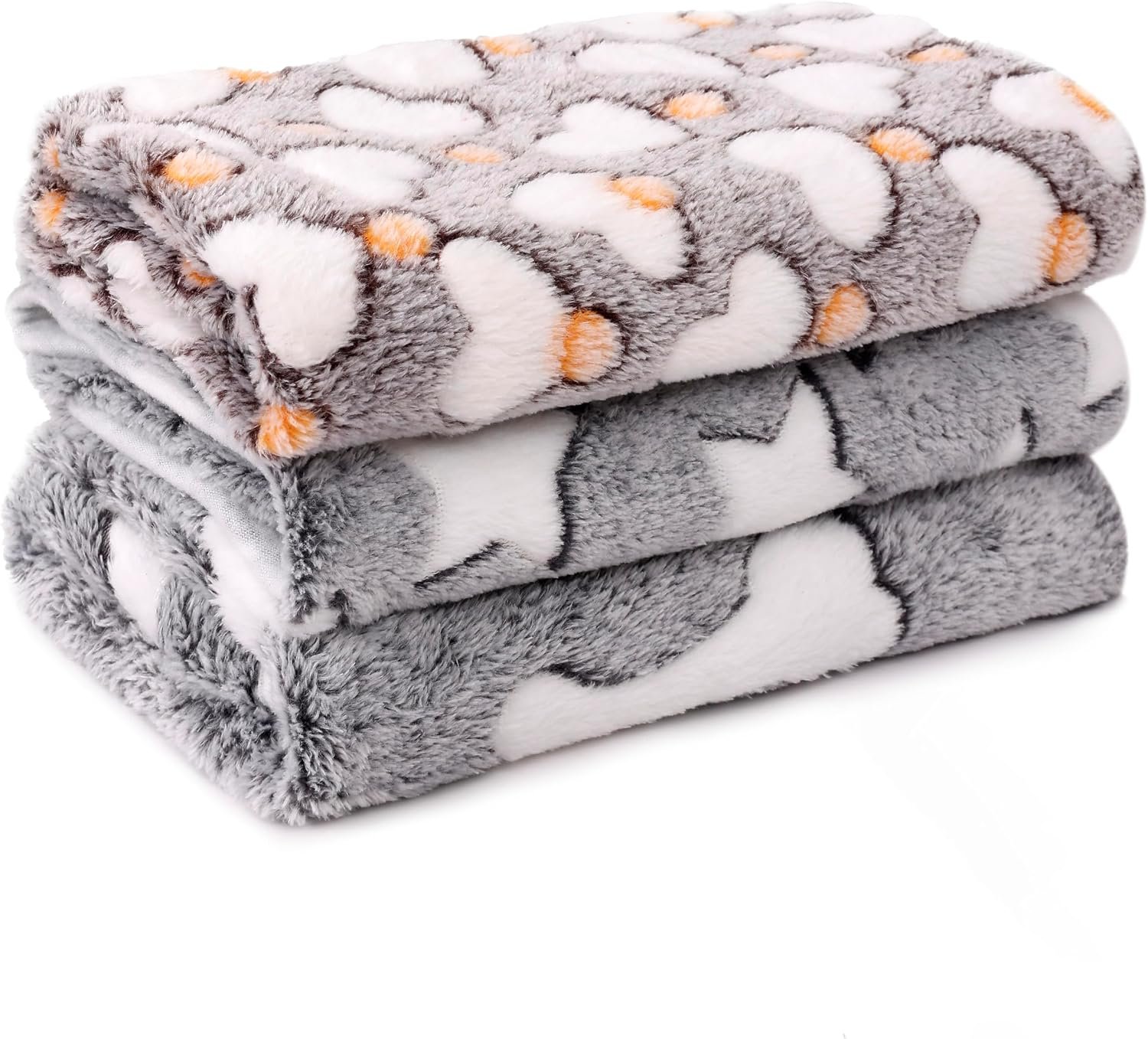 MIWOPET 3 Pack Fleece Pet Blankets Warm Bed Throw for Dogs & Cats 23x16in