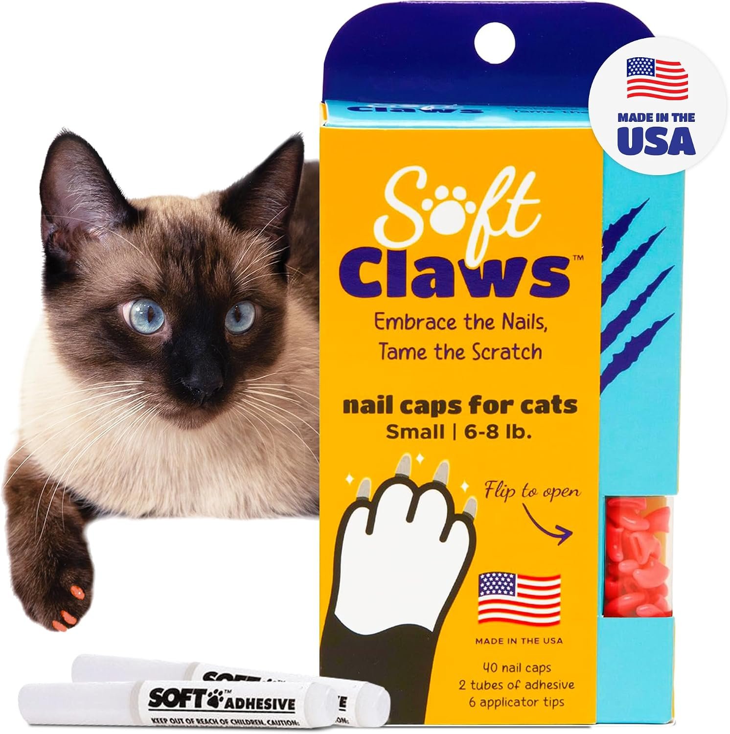 Soft Claws Feline Soft Claws Cat Nail Caps Take-Home Kit, Small, Pink