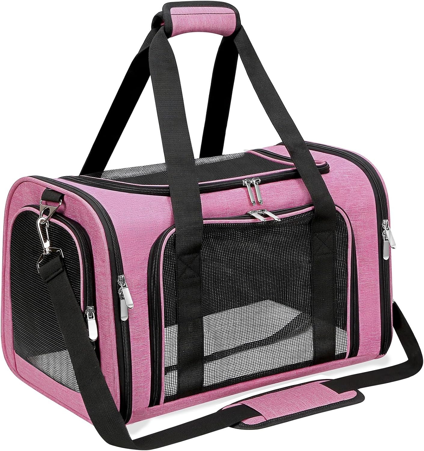 Soft-Sided Cat/Dog/Pet Carrier, Collapsible Pets Travel Carriers