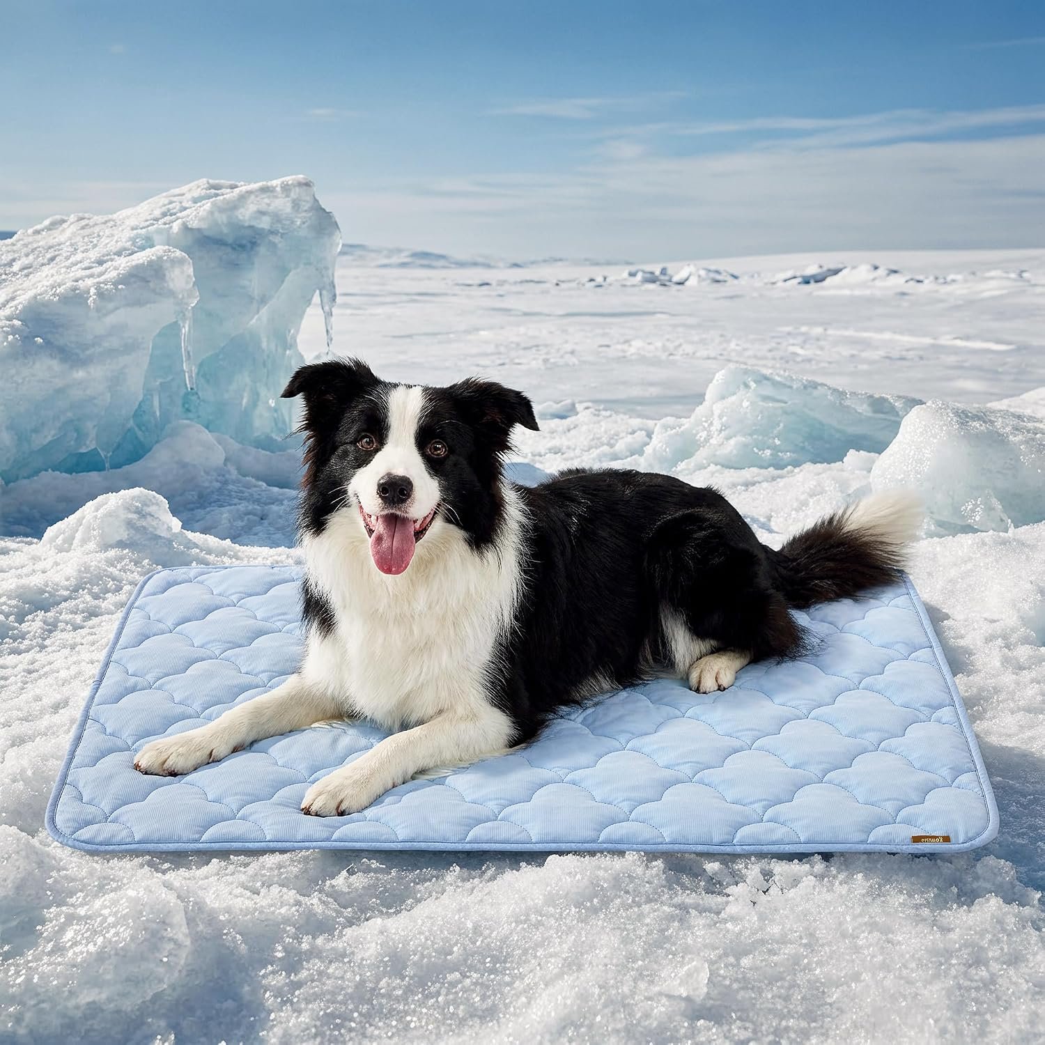 ZOMISIA Dog Cooling Mat for Extra Large Dogs, Q-Max>0.5 Thin Breathable Crate Pad for Pet, Portable Washable Kennel Pad for Summer Outdoor, 41×27, Blue