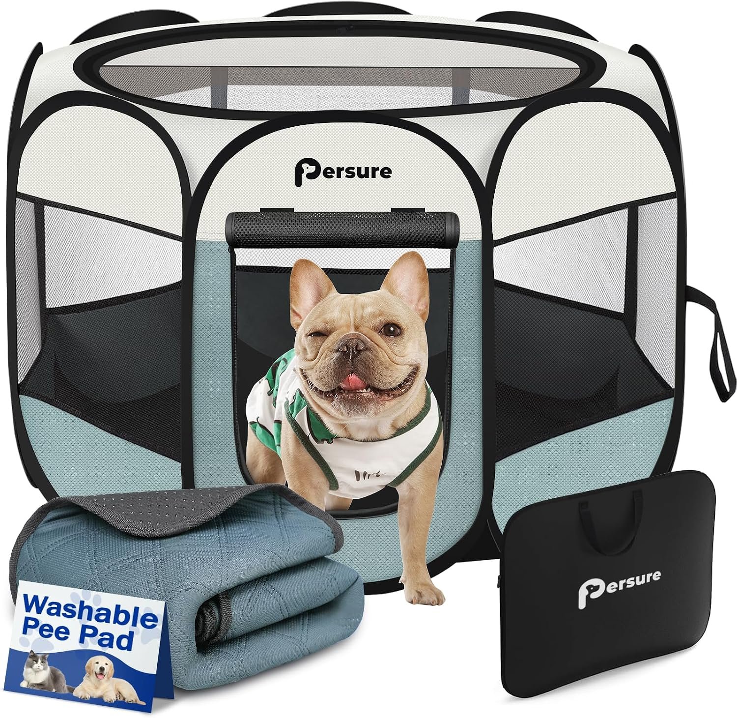 Persure Dog Cat Pet Playpen Puppy Crate Cage for Indoor Outdoor Travel