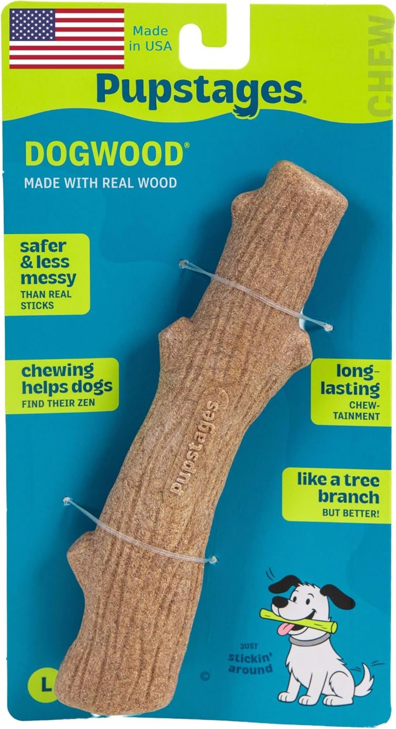 Pupstages Dogwood Stick Dog Chew Toy, Made in USA, Large, 8″