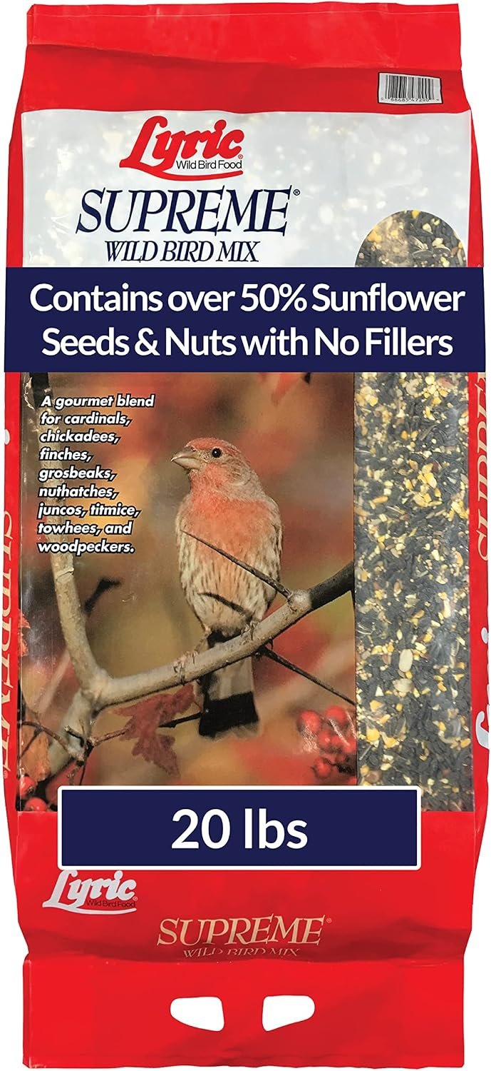 Lyric Supreme Wild Bird Seed, 20 lb. Bag for a Wide Variety of Birds