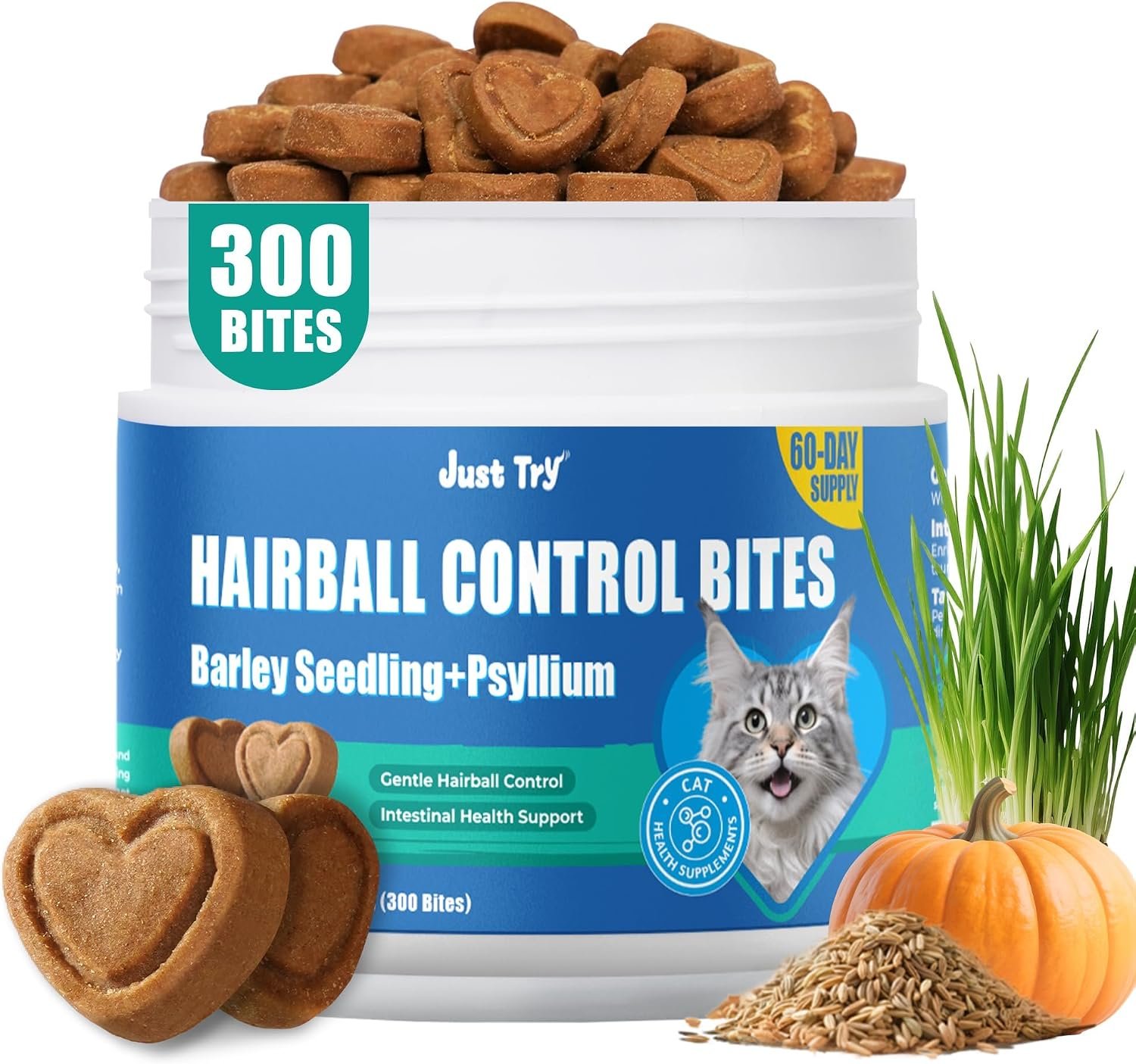Just Try Hairball Control Cat Treats Hairball Treatment & Relief for Cats