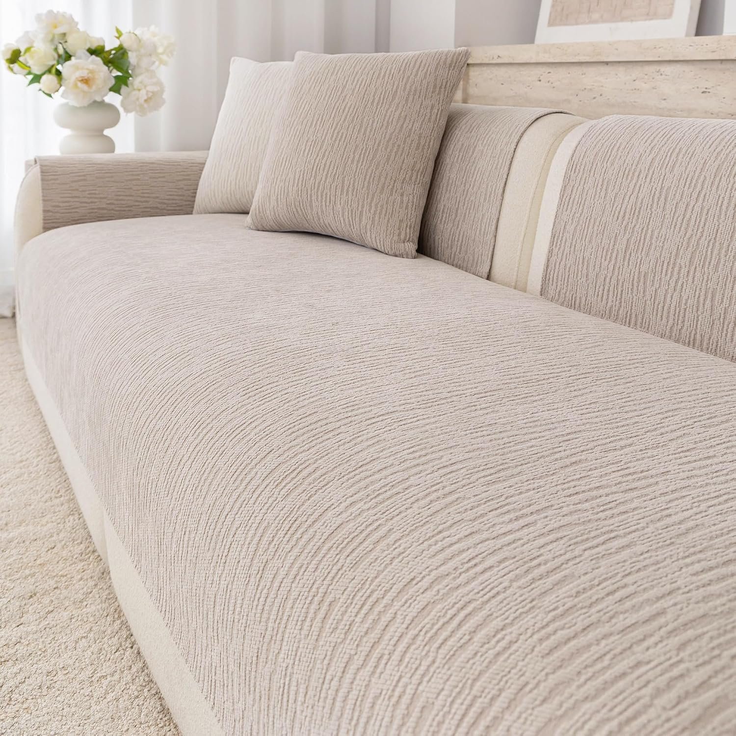 Waterproof Couch Cover for Dogs,Nonslip Sofa Cover for L Shaped Sofa,Washable Furniture Protector Pet Friendly(Coffee,28″x28″)