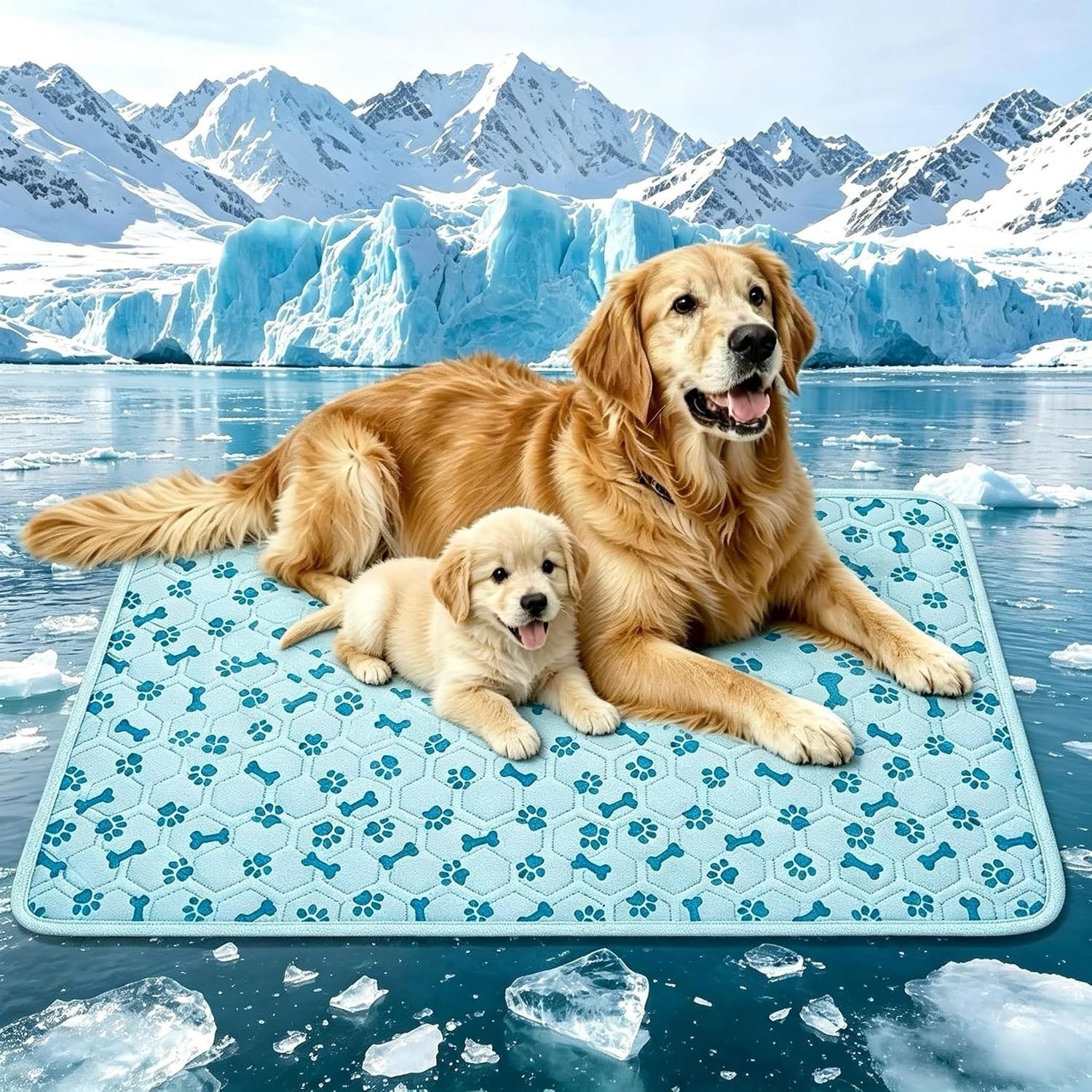 SHEJIZE Dog Cooling Mat Large, No-Water, Washable, Anti-Slip for Car