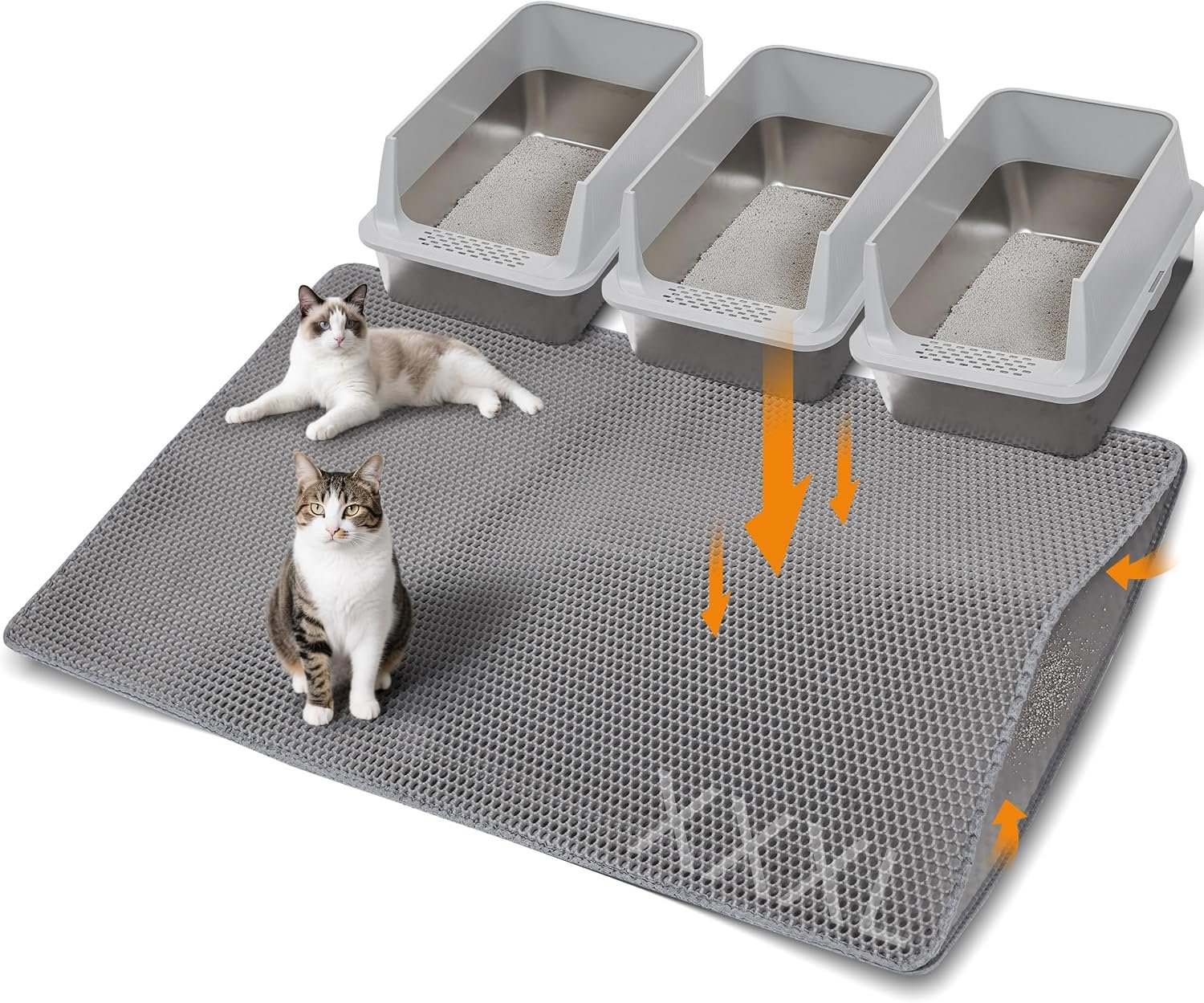 Cat Litter Mat 47″x33″ Urine-Proof XL Litter Mat for Litter Box Mat