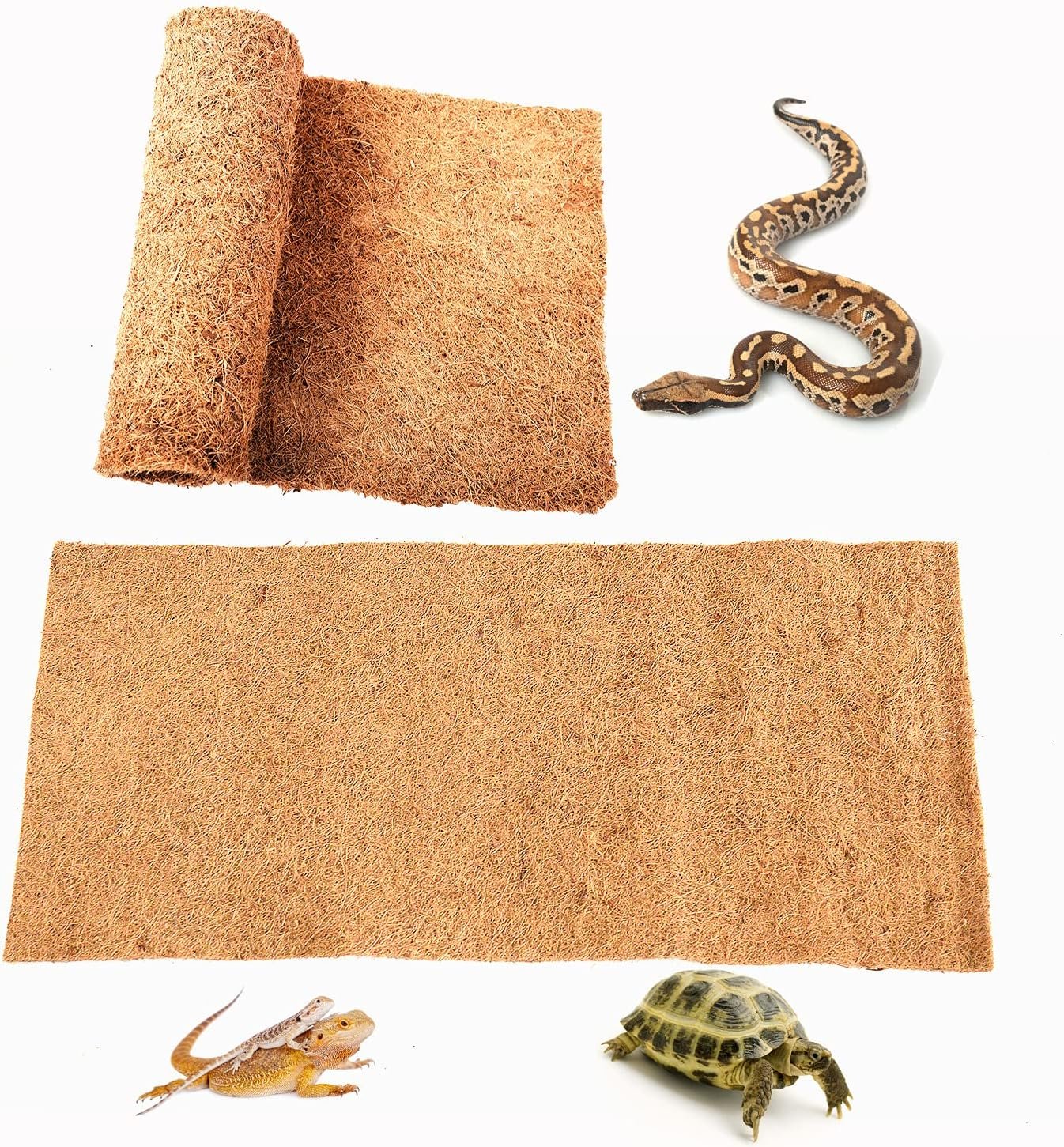 Reptile Carpet Natural Coconut Fiber, 36″ x 18″ Tortoise Carpet Mat for Pet Terrarium Liner, Reptile Bedding Supplies for Lizard, Snake, Chameleon, Turtle, Bearded Dragon