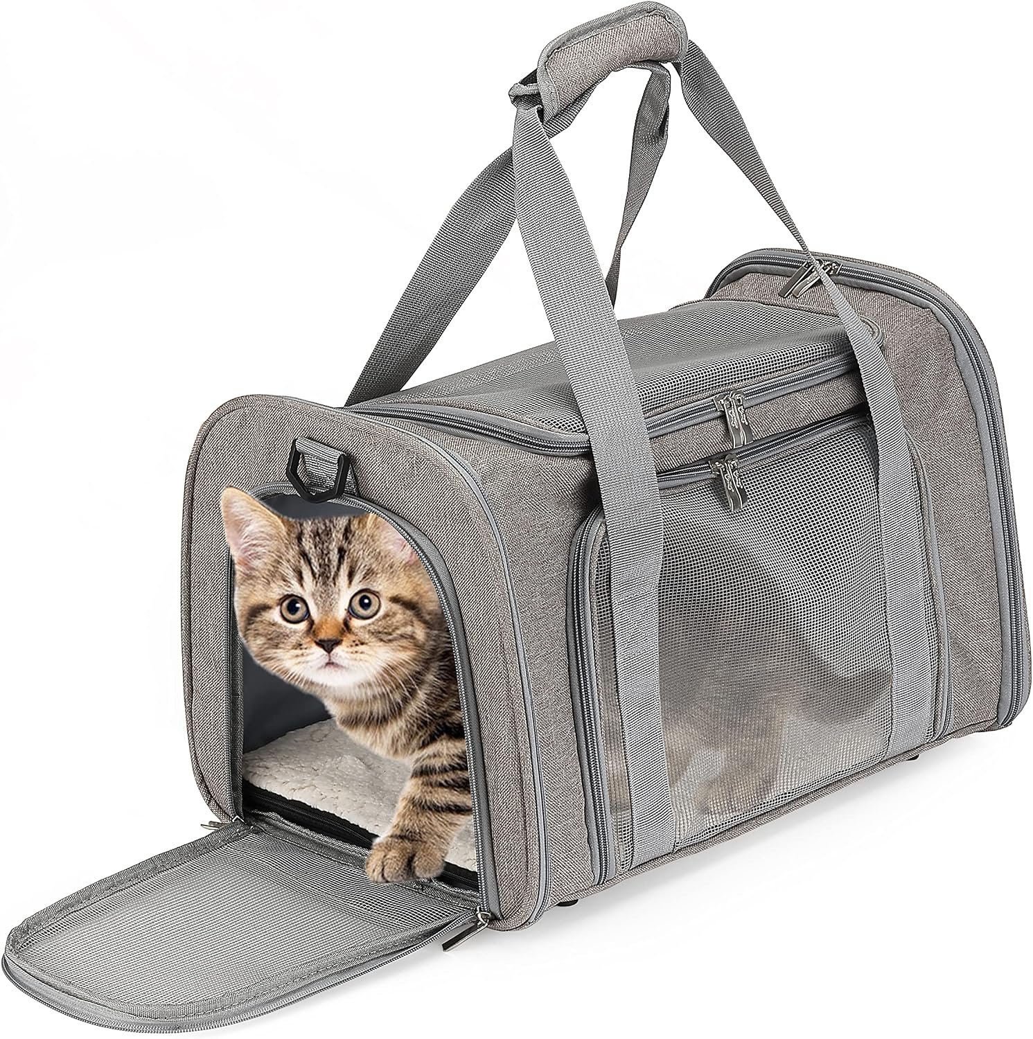Mr. Pen- Pet Carrier, 17.5″ x 11.2″ x 11.5″, Medium Size, Gray