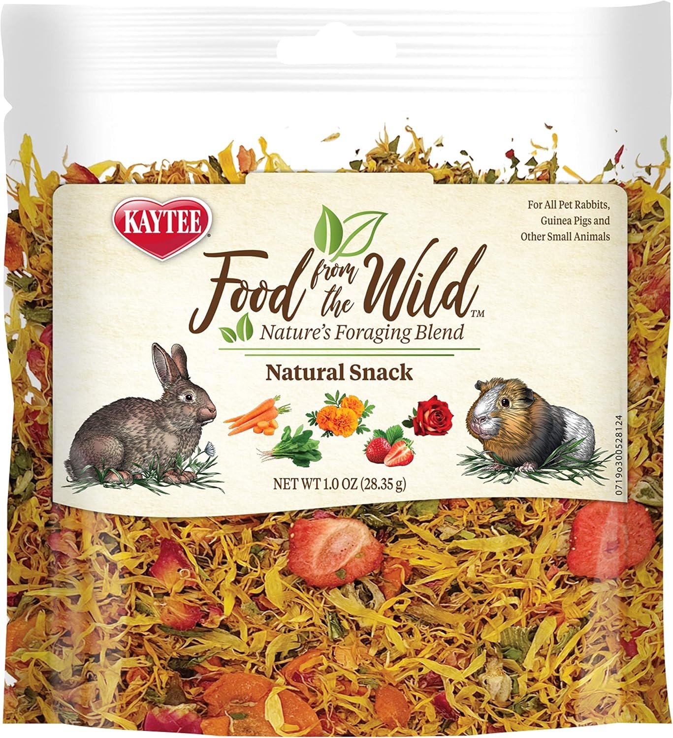 Kaytee Food from the Wild Natural Snack for Rabbits & Guinea Pigs, 1 Oz | Daily variety. Whole-ingredient guinea pig treats and rabbit food topper. No added sugars, fillers, hay topper