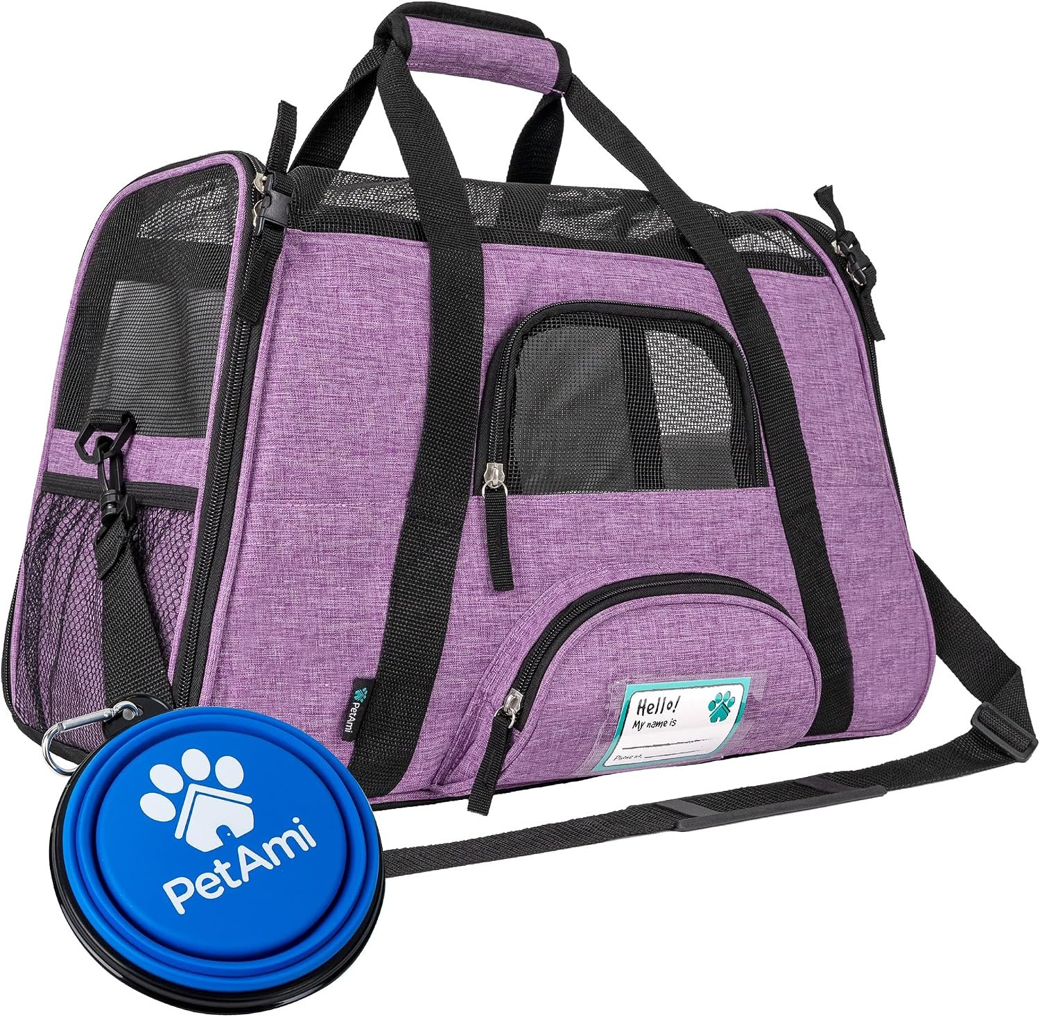 PetAmi Airline Approved Pet Carrier Cats & Small Dogs, Small Heather Purple