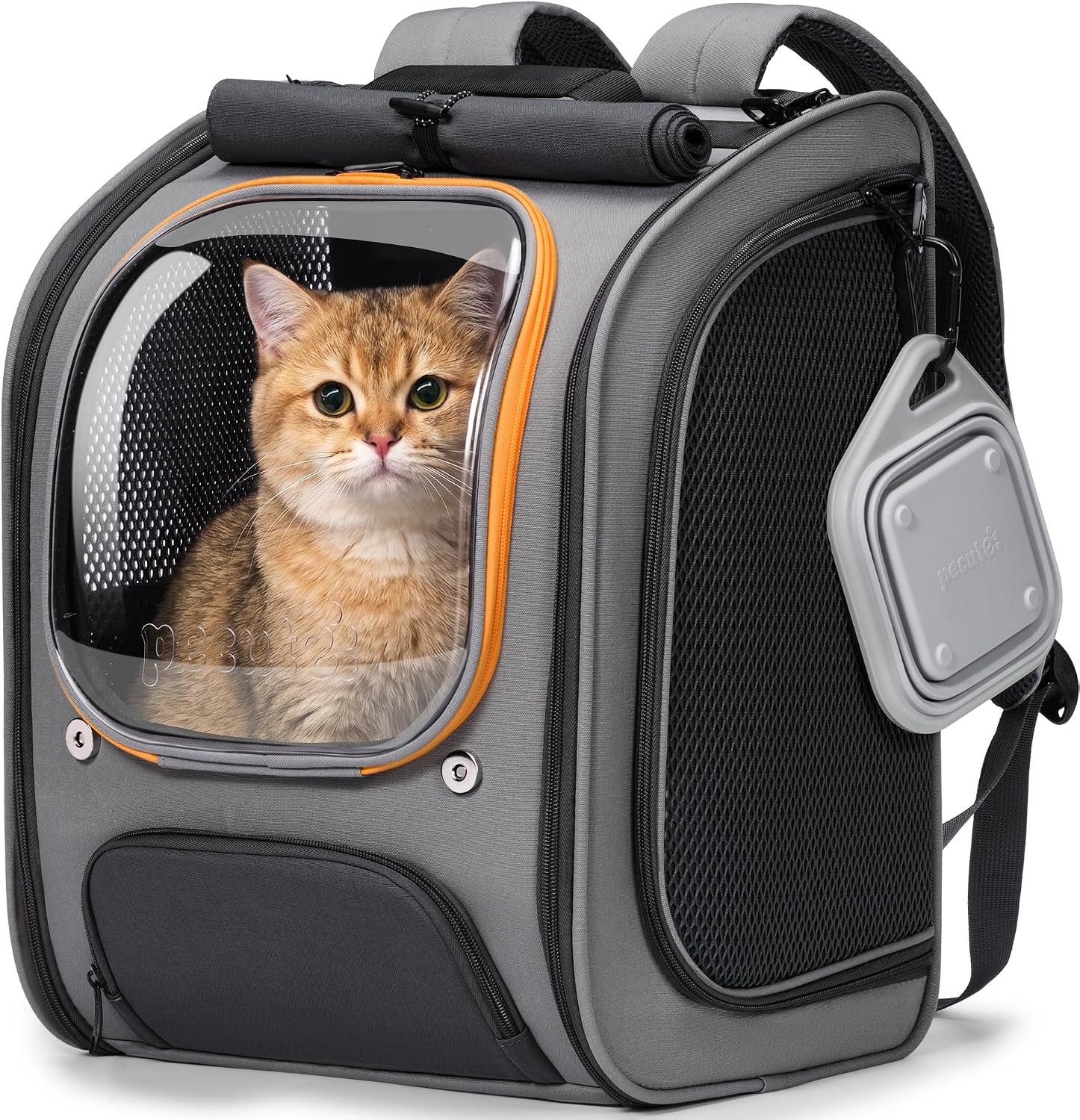 Pecute Cat Backpack Carrier,Large Space Cat Bubble Backpack,Ergonomic,Gray