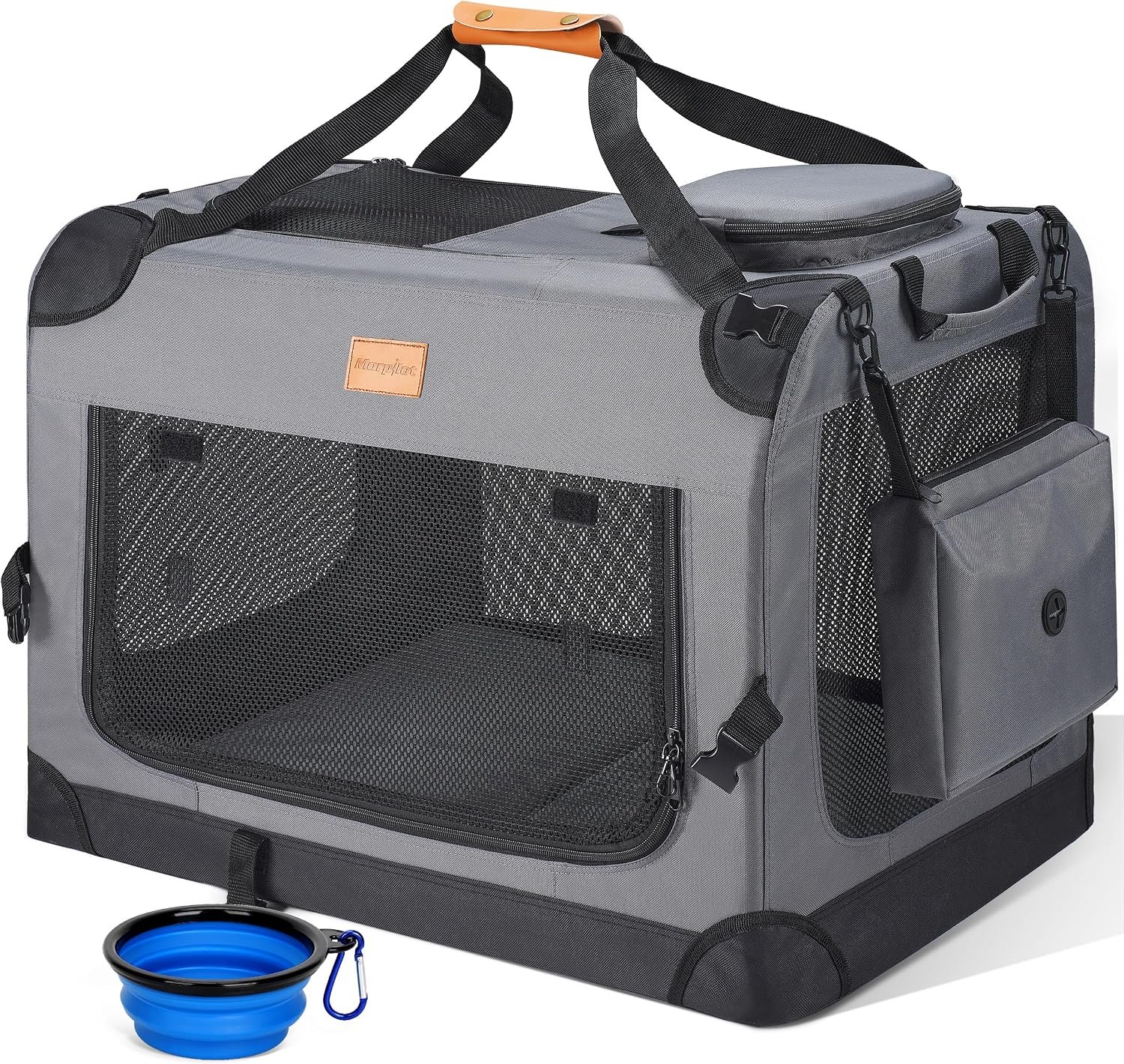 Morpilot 24-inch Portable Collapsible Dog Crate for Small Dogs up to 27lbs