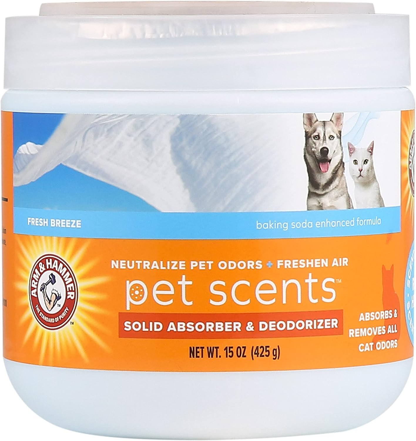 Arm & Hammer Pet Scents Solid Gel Odor Eliminator, Fresh Breeze, 15 Oz