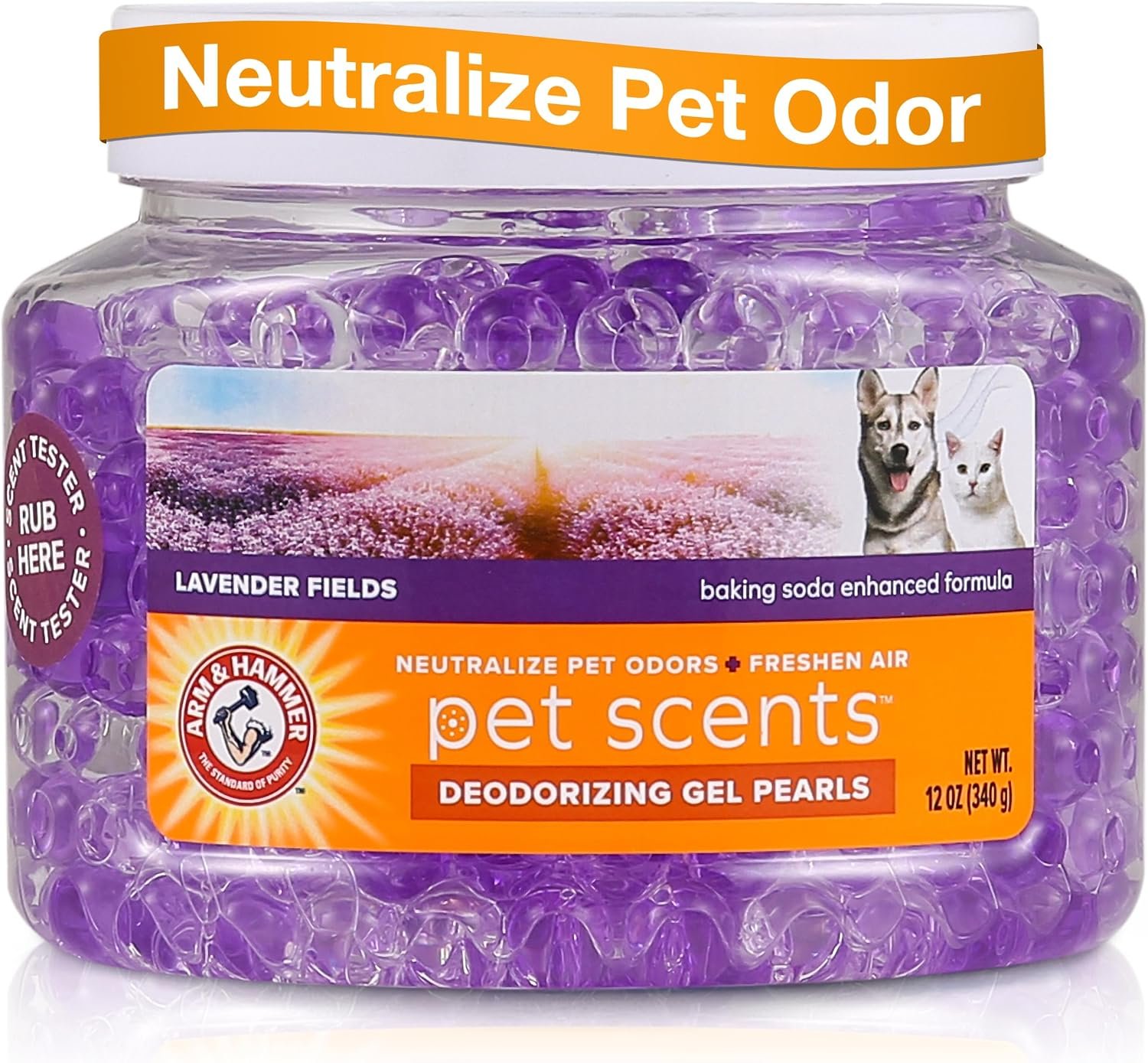 Arm & Hammer Pet Scents Deodorizing Gel Beads, Lavender Fields, 12 Oz